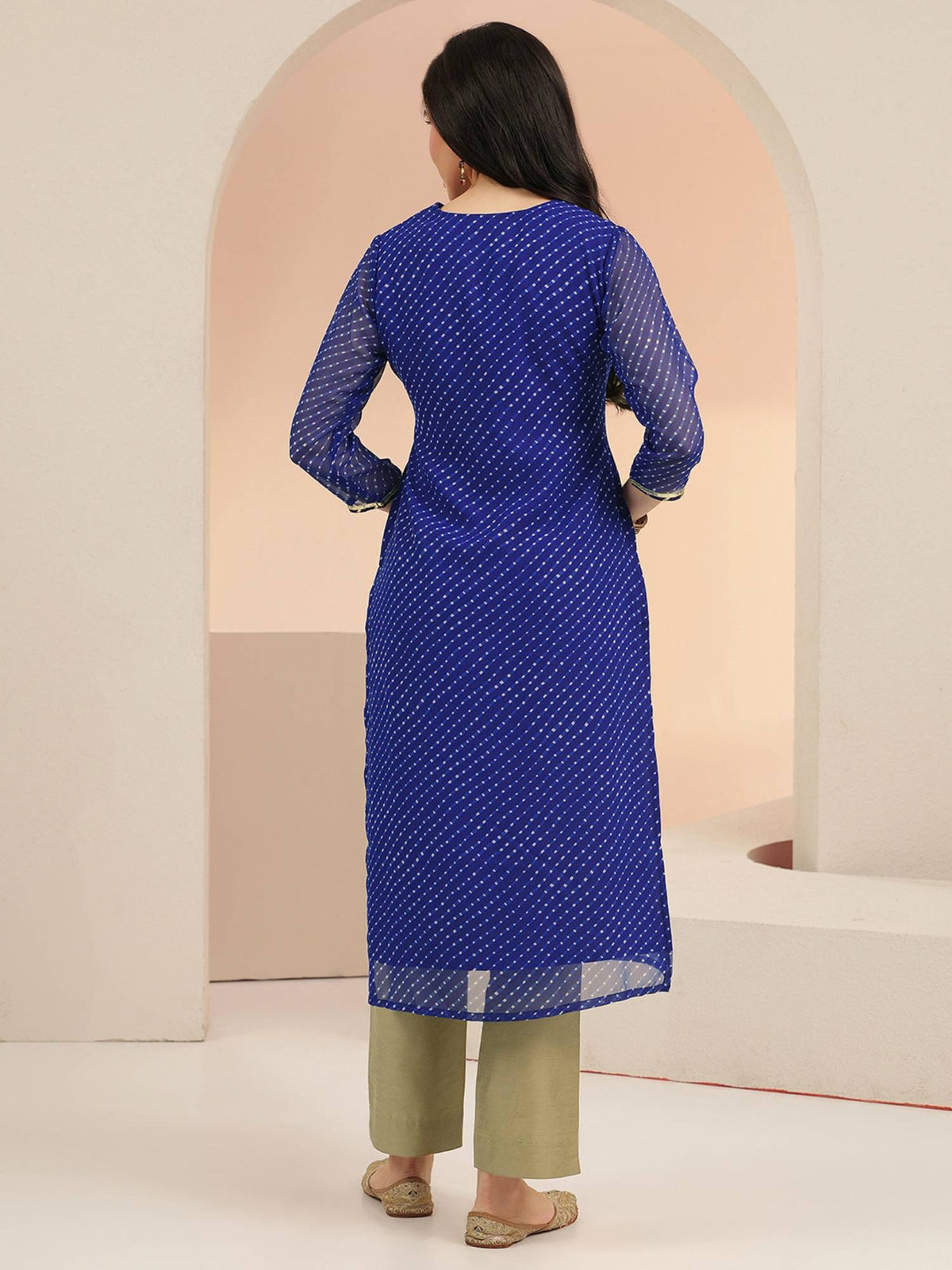 Women Chiffon Pink Kurta | KDG - view 8