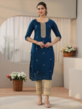 Red Embroidered Silk Blend Kurta | KDG - view 19