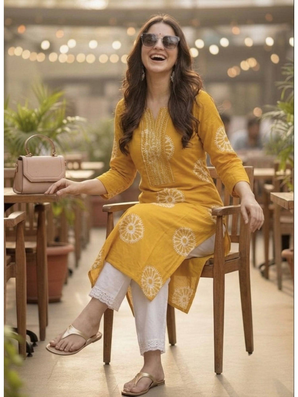Green Printed Regular Round Neck Kurta | U3S - view 14
