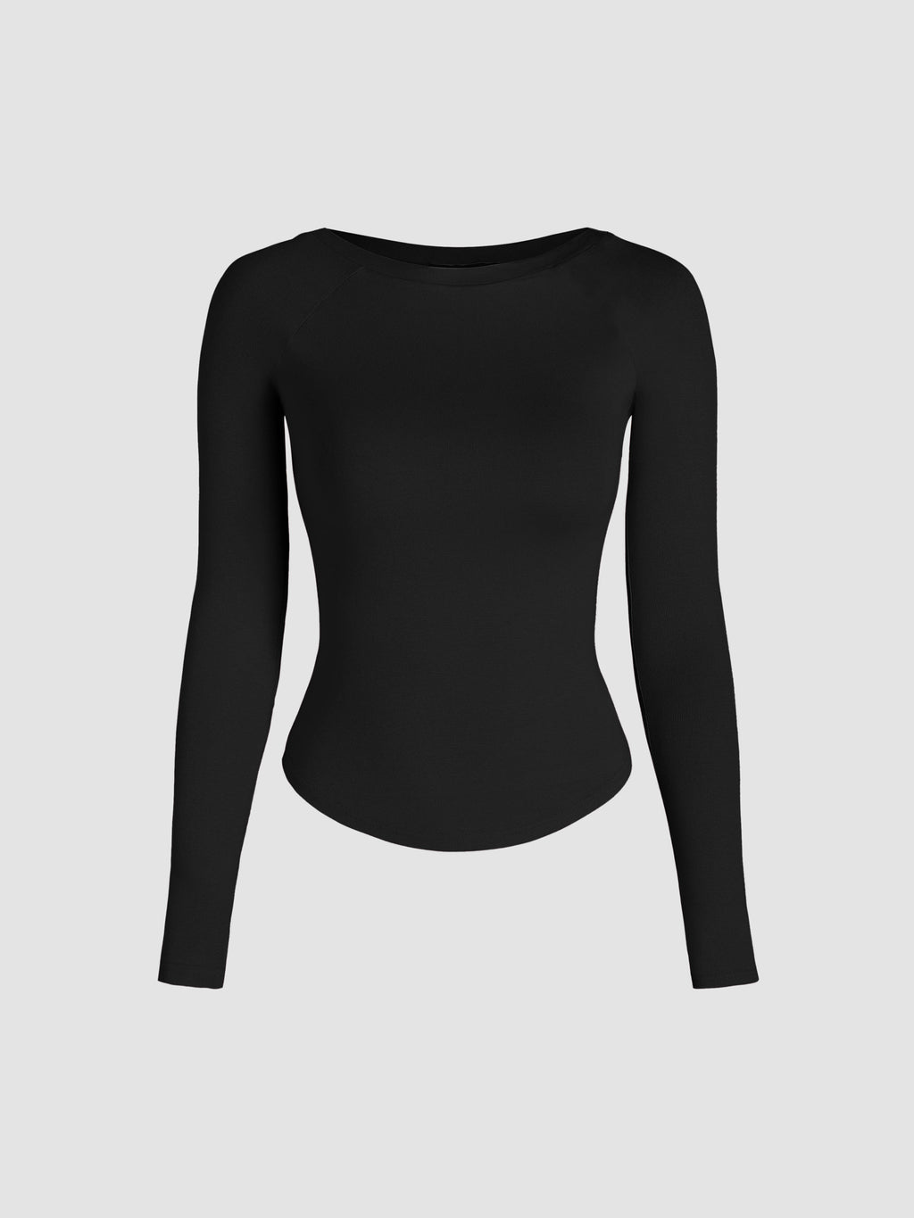 Pink Boat Neck Solid Long Sleeve Tee | TS56 - view 20