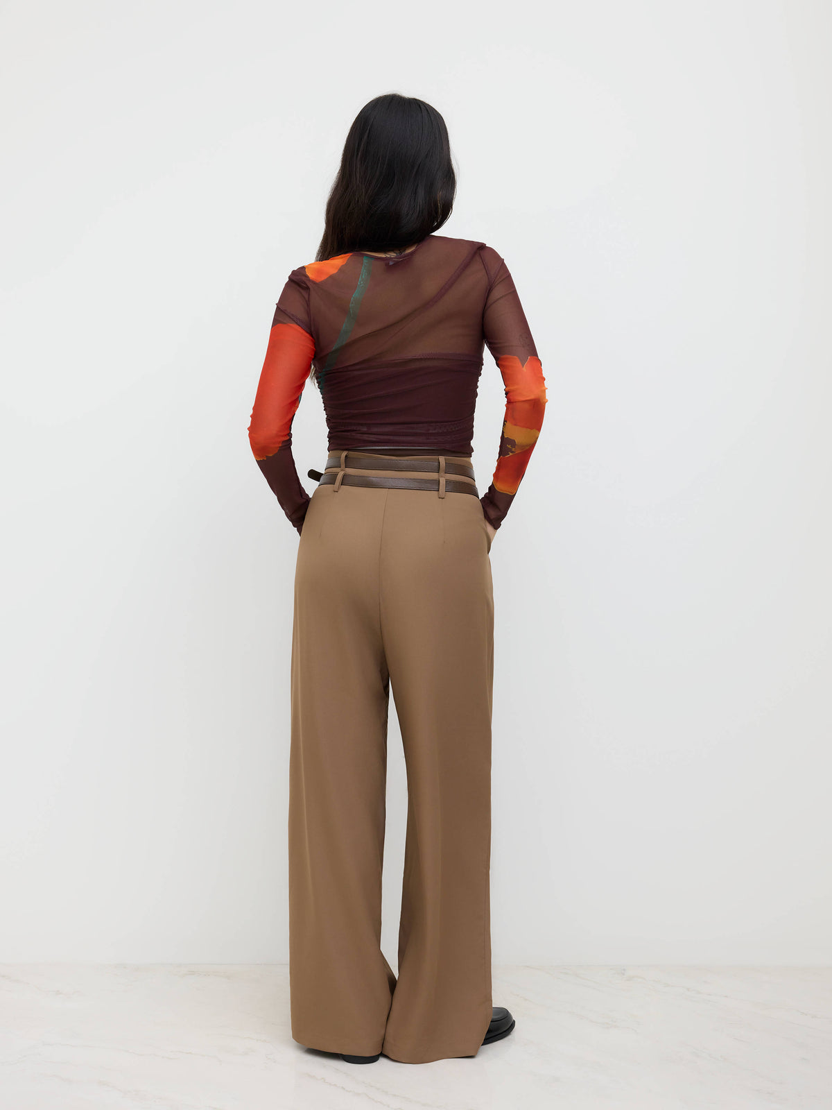 Mesh Round Neckline Floral Top With Solid Crop Tube Top | TT90 - view 7