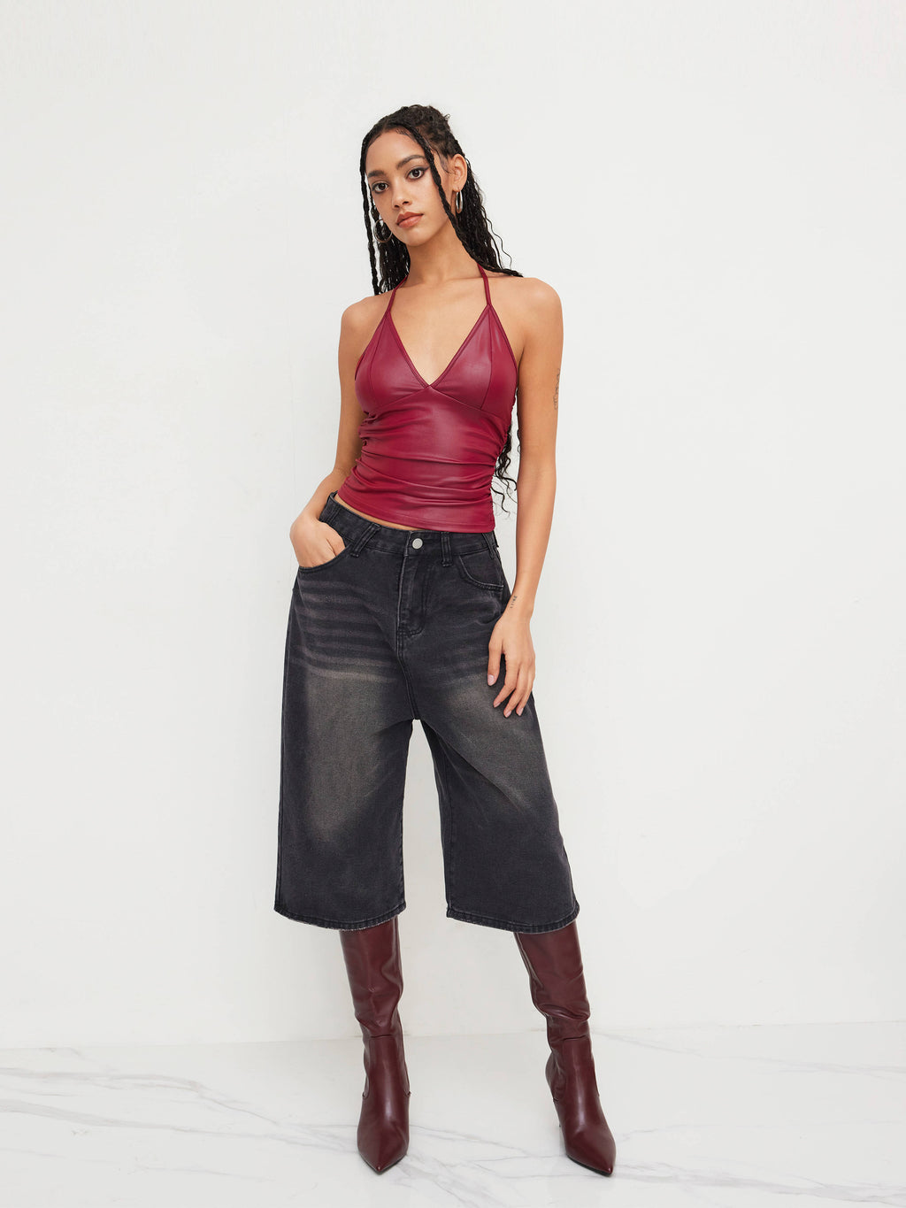Halter Neckline Ruched Top | HT67 - view 19