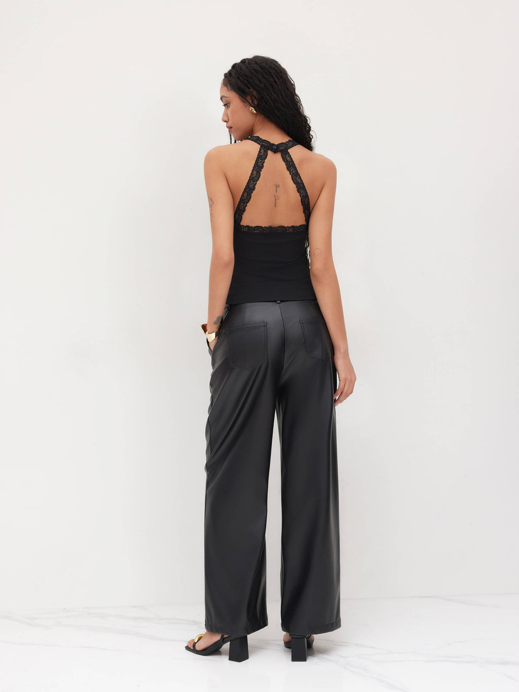 Halter Neckline Lace Trim Top | HT67 - view 4