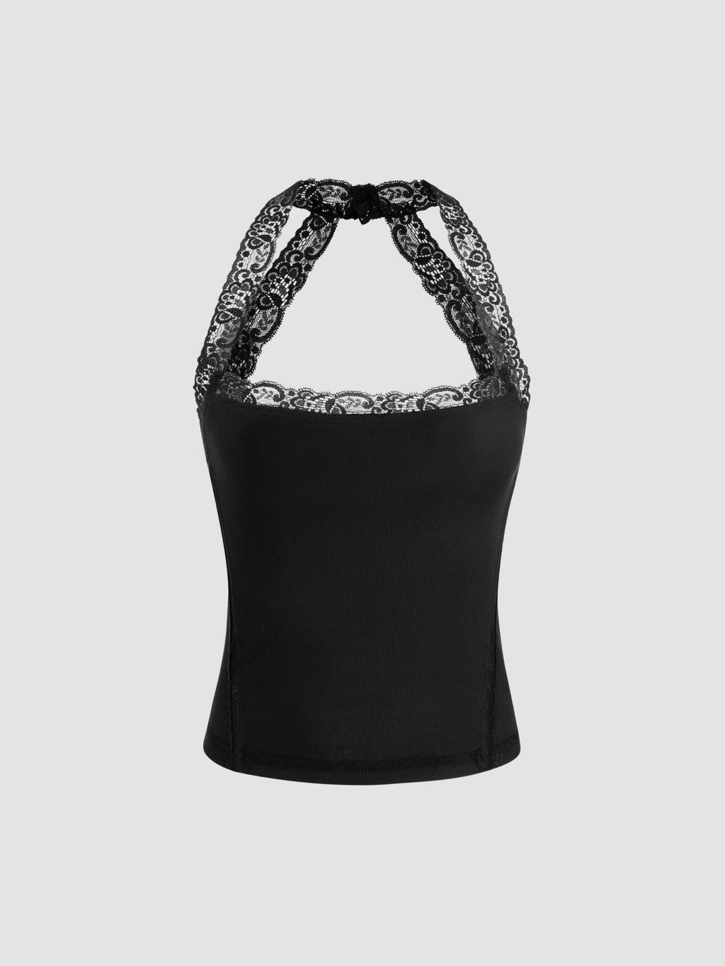 Halter Neckline Lace Trim Top | HT67 - view 8