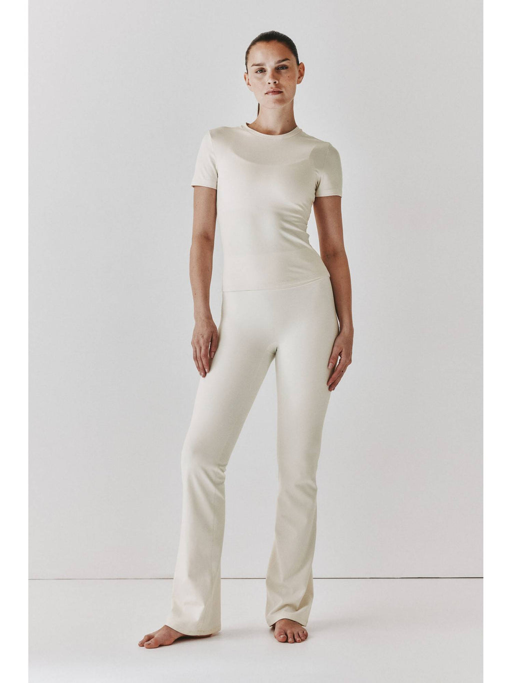 Women White Lightweight Yoga Top With Soft move | TT89 - view 1