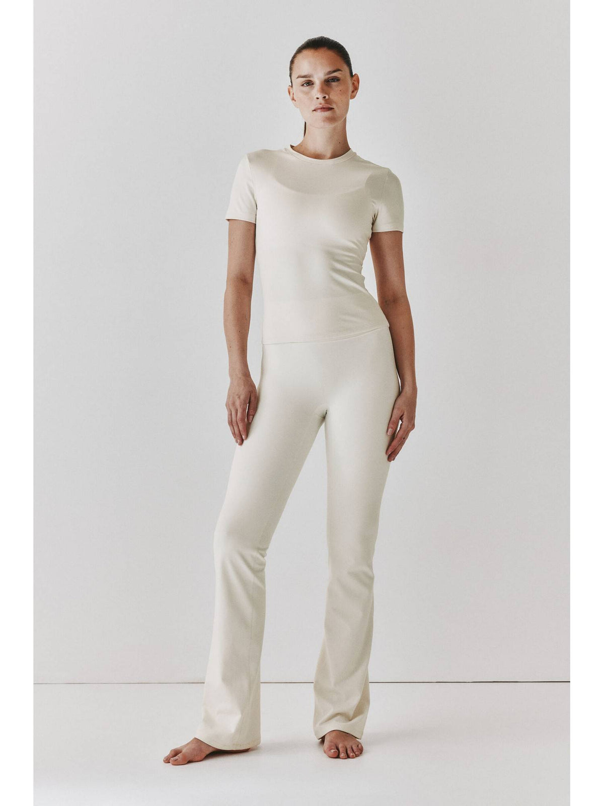 Women White Lightweight Yoga Top With Soft move | TT89 - view 1
