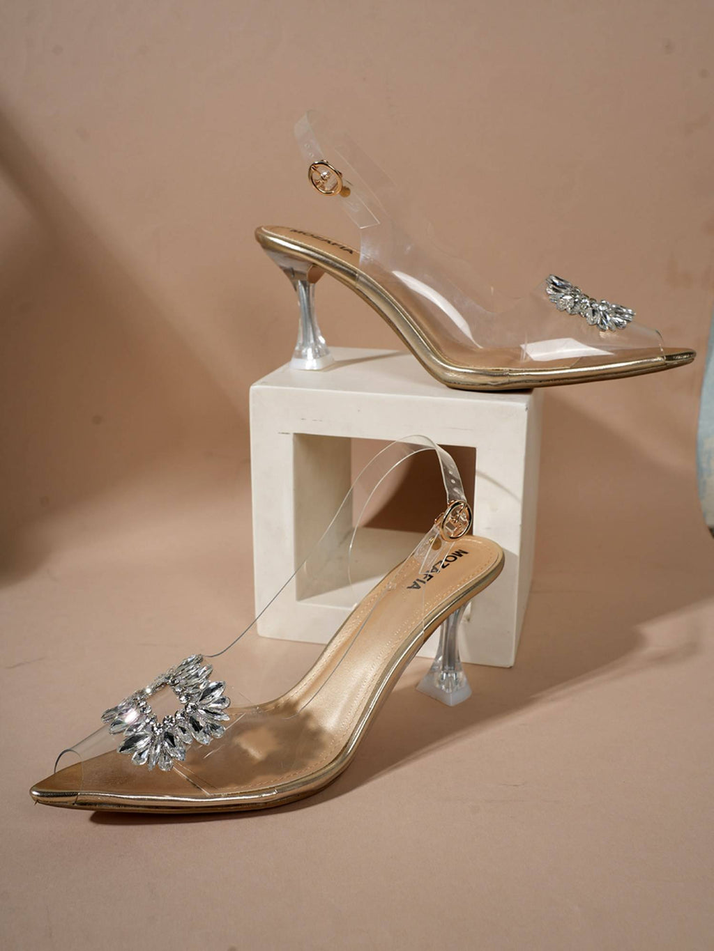 Women Gold Buckle Mules | H78 - view 3