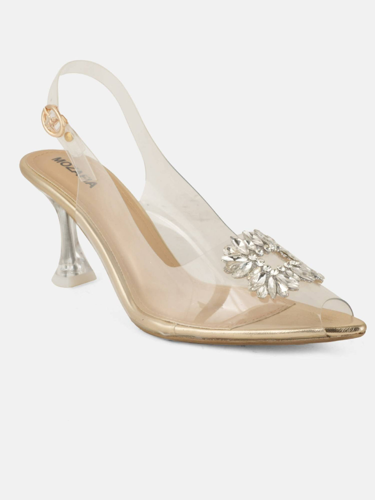 Women Gold Buckle Mules | H78 - view 2