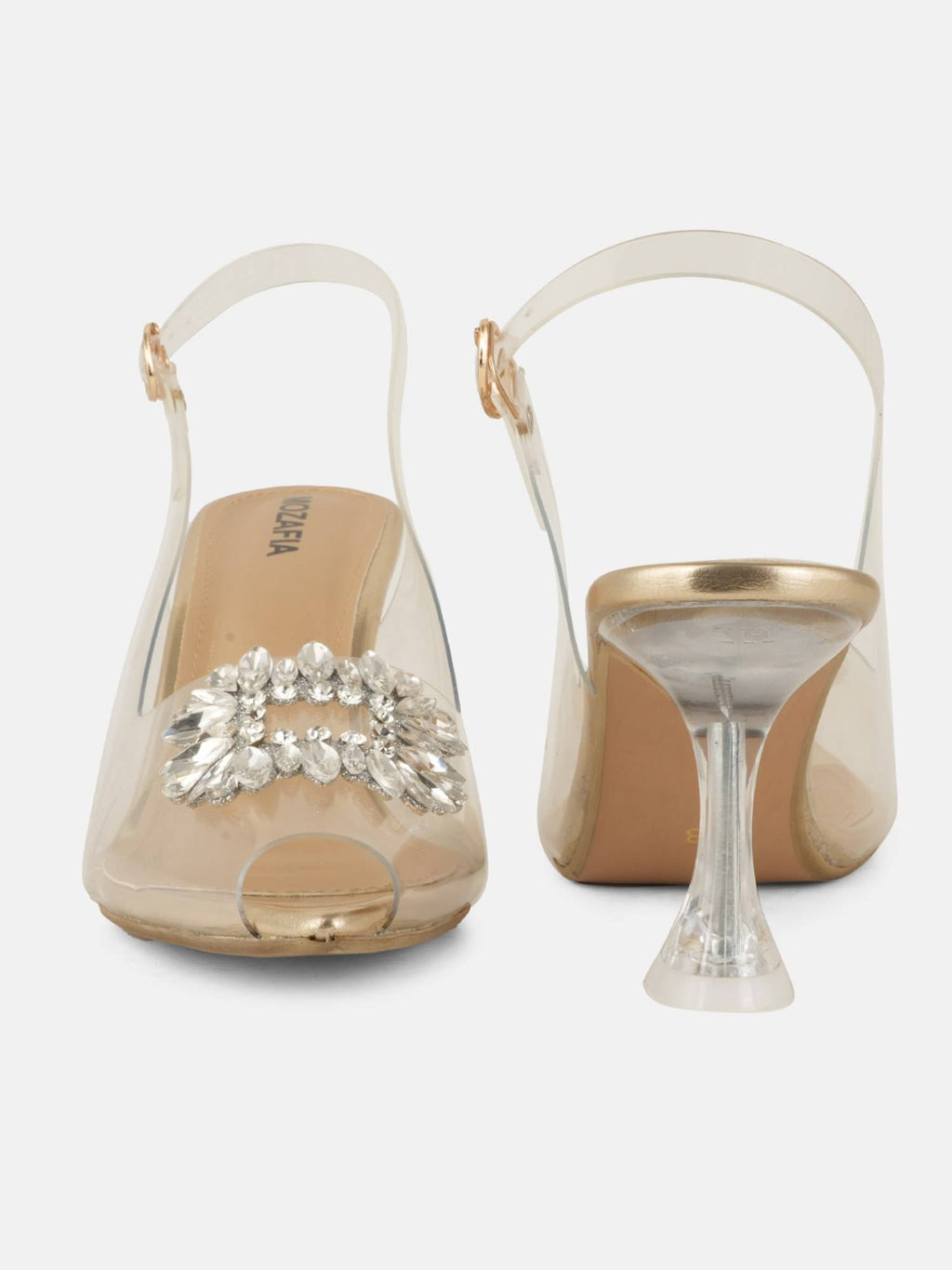 Women Gold Buckle Mules | H78 - view 4