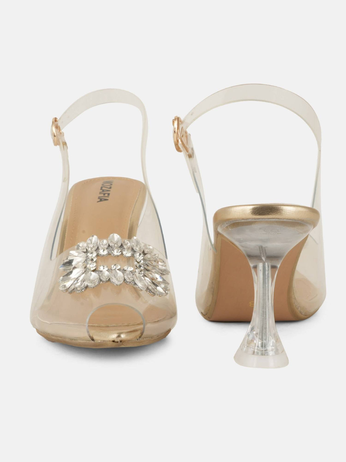 Women Gold Buckle Mules | H78 - view 4