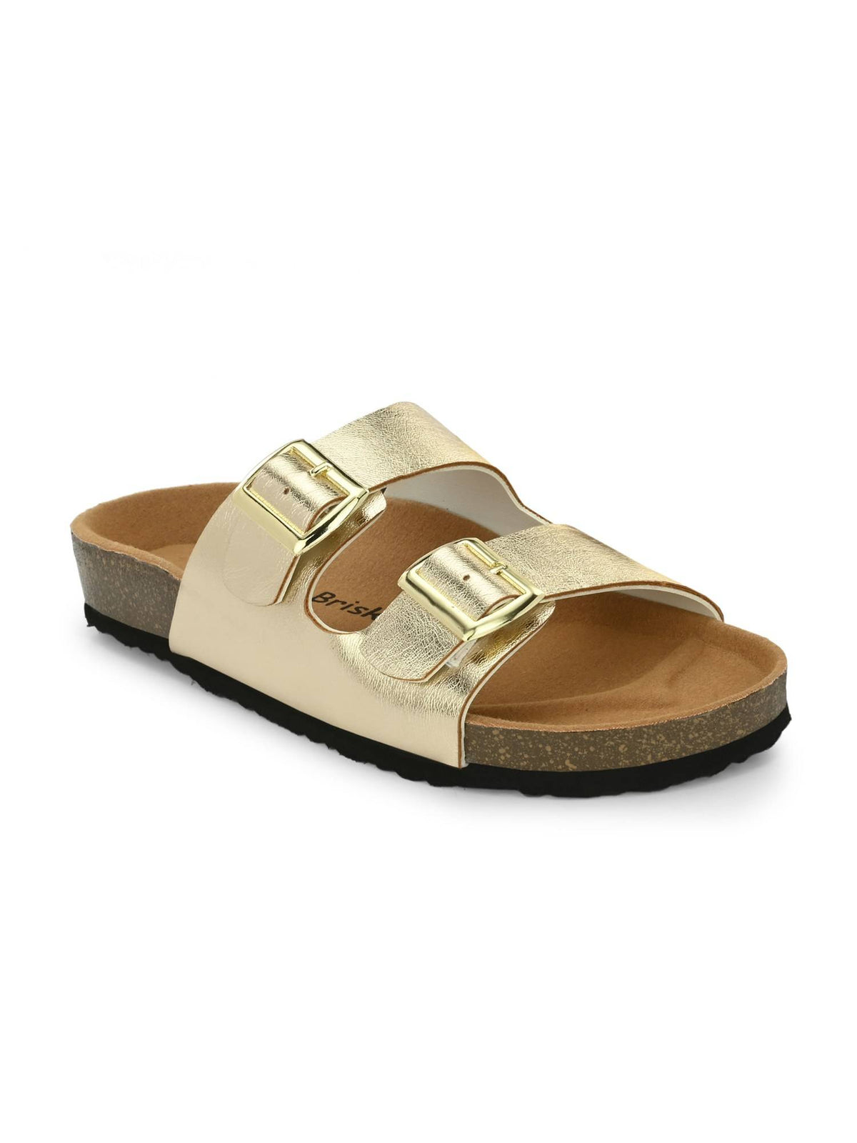 Women Gold Slip On Sandals | SD89 - view 3
