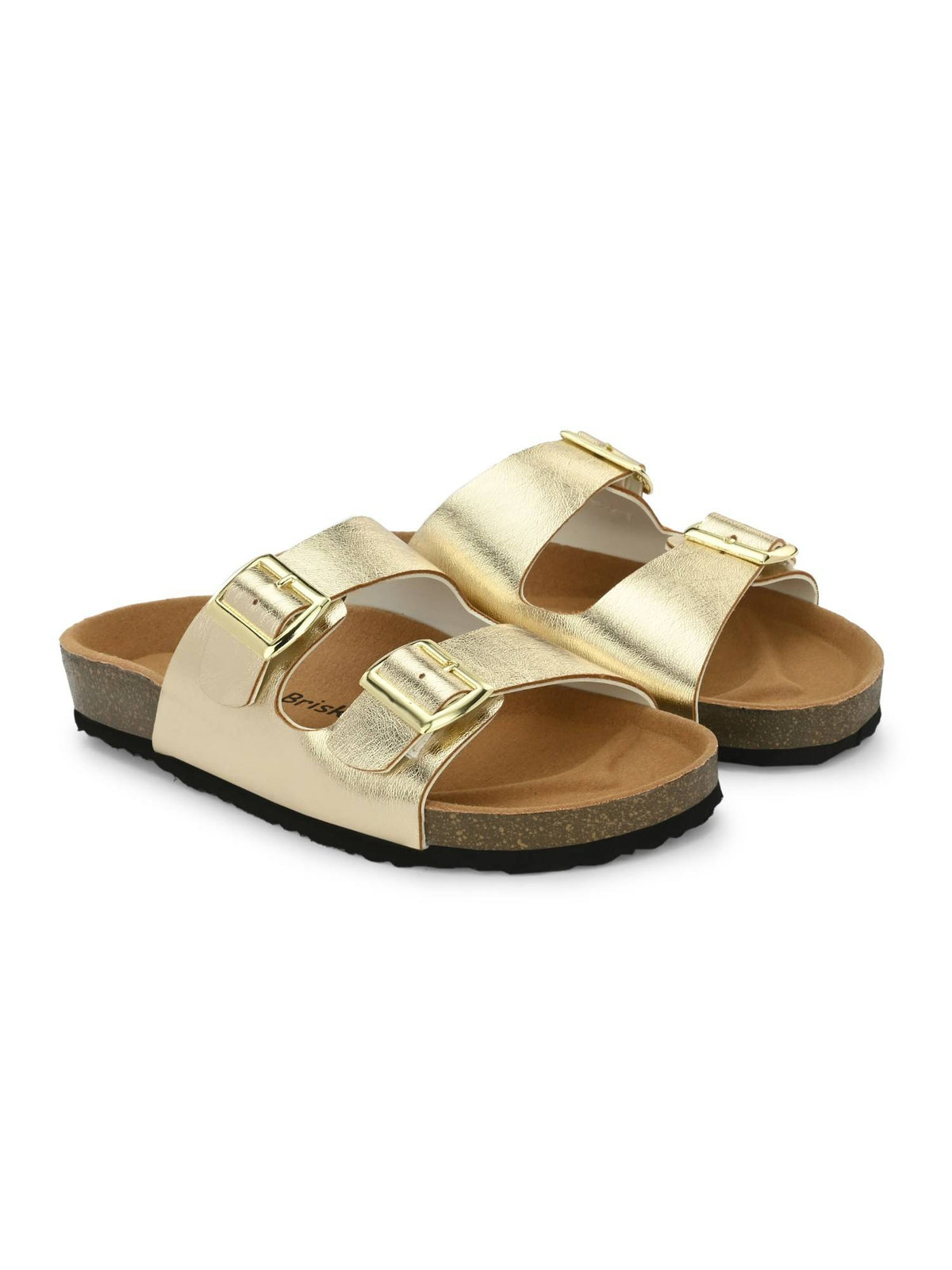 Women Gold Slip On Sandals | SD89 - view 4