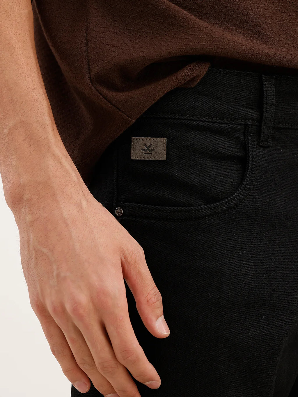 Solid Slim Fit Denim Jeans | Black