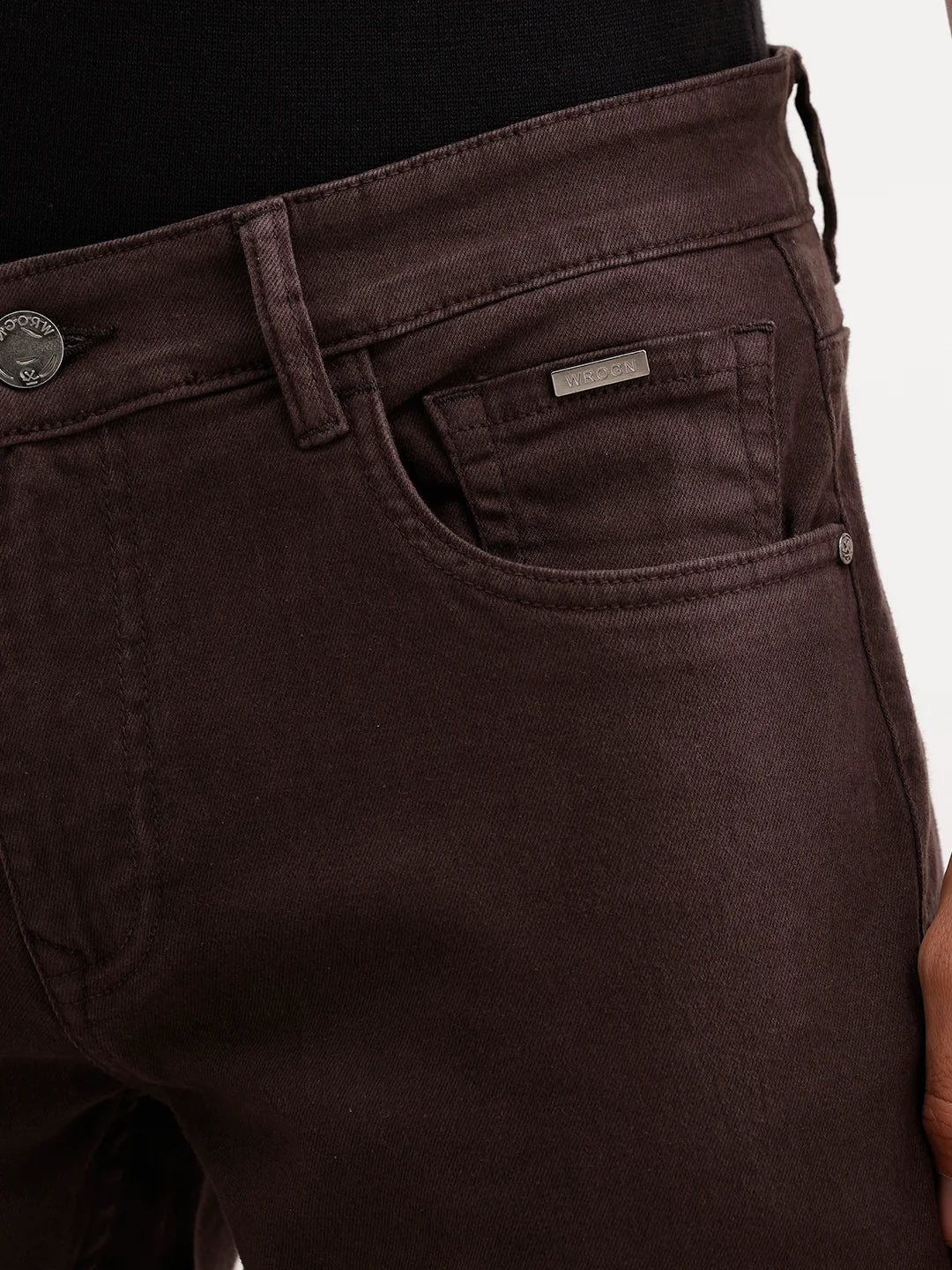 Solid Slim Fit Denim Jeans | Brown