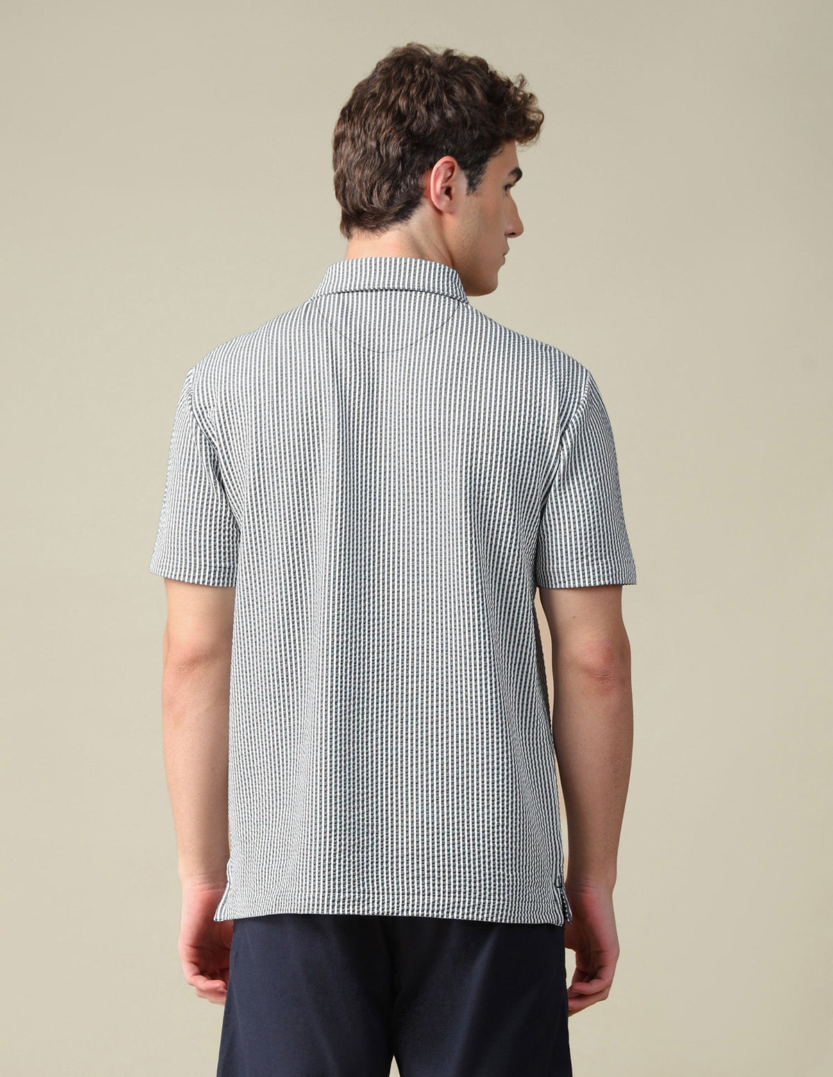 Vertical Striped Relaxed Fit Polo Shirt USP0