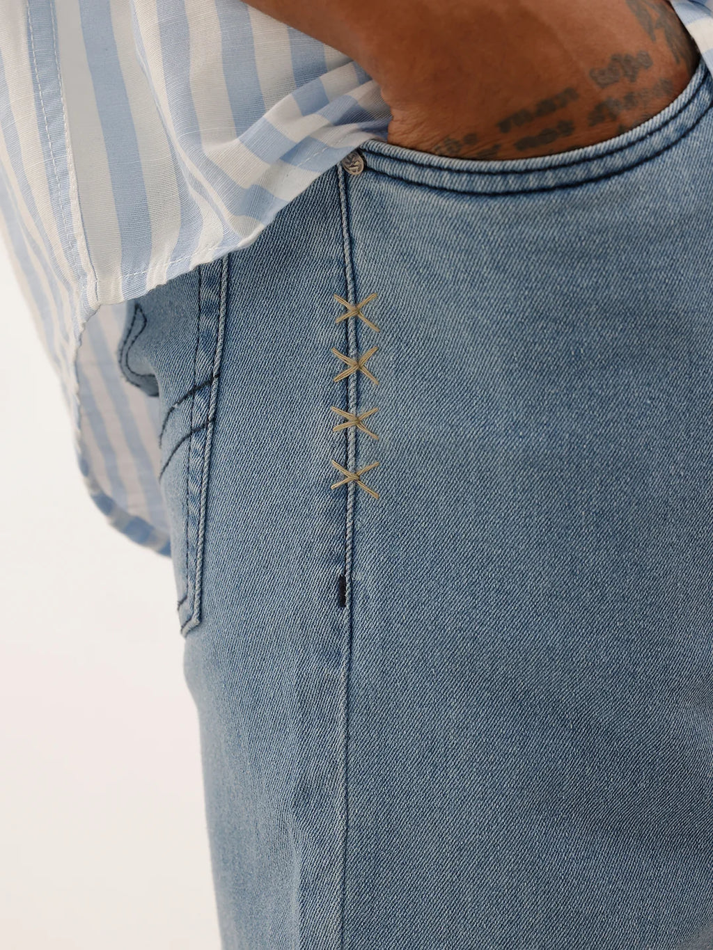 Washed Solid Slim Fit Jeans | Light Blue