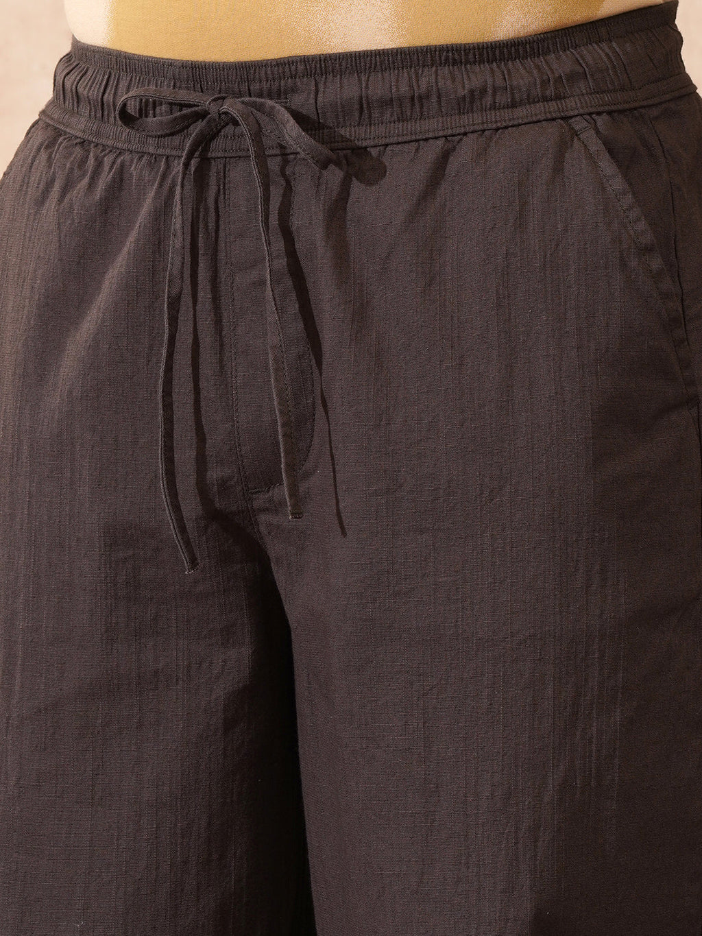 Solid Loose Fit Trouser | Brown