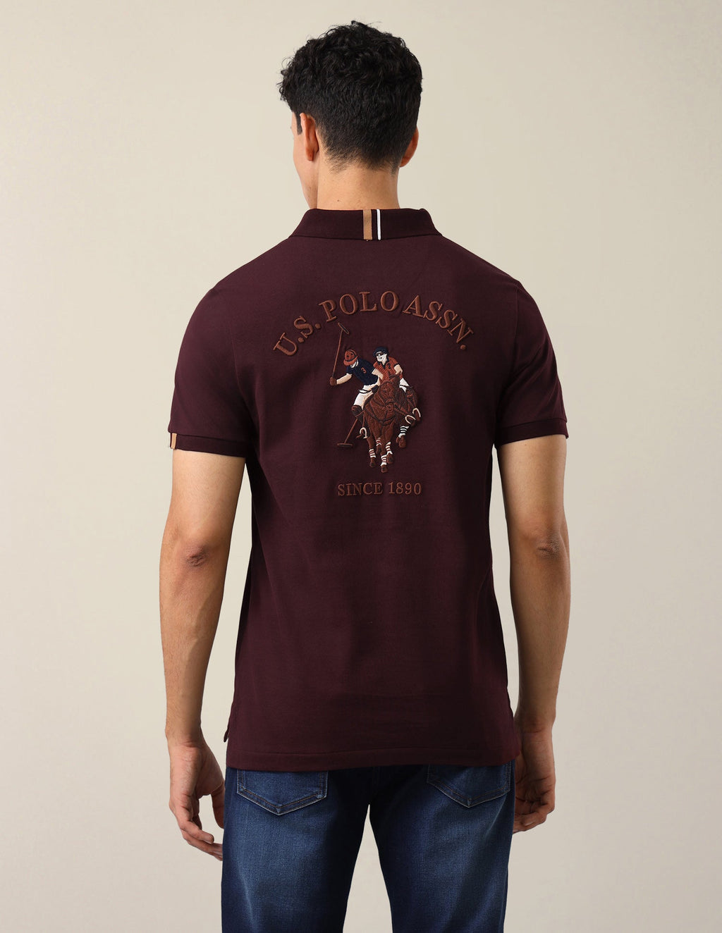 Brand Embroidered Slim Fit Polo Shirt USP0