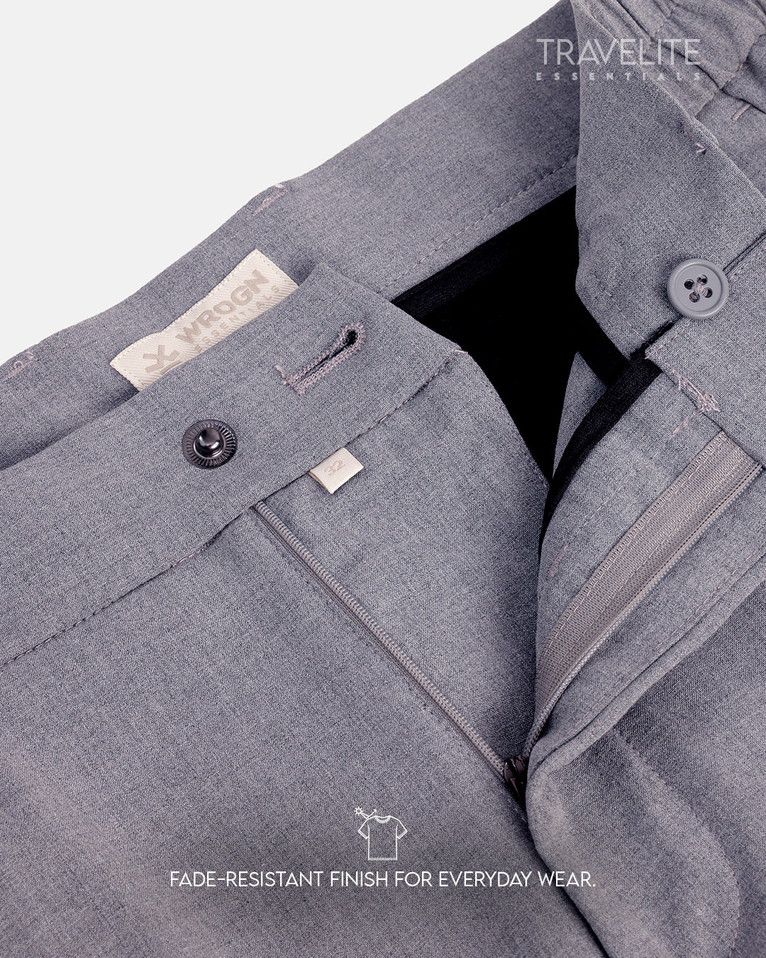 Travelite Straight Fit Trousers | Essential | Grey