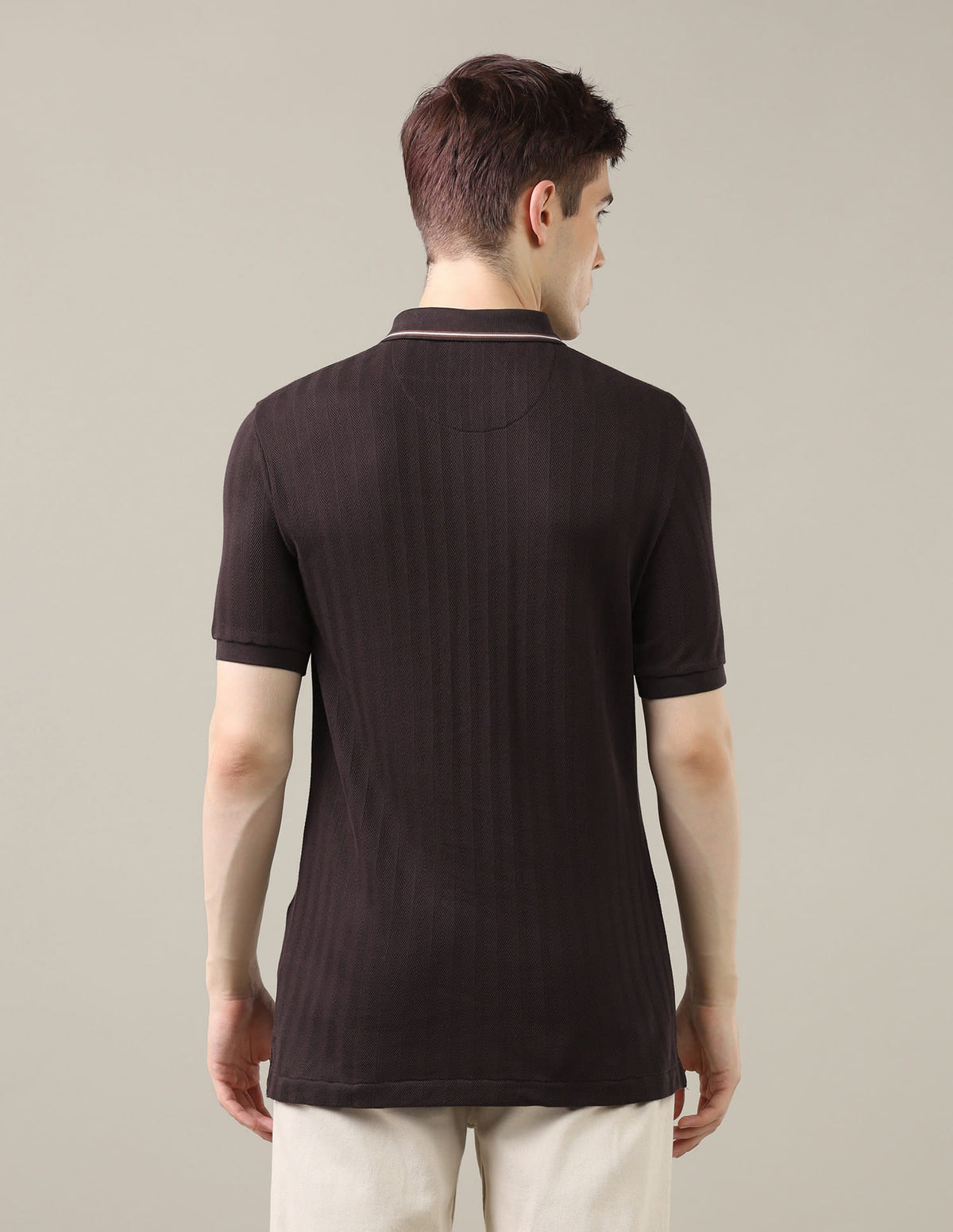 Textured Chevron Slim Fit Polo Shirt USP0