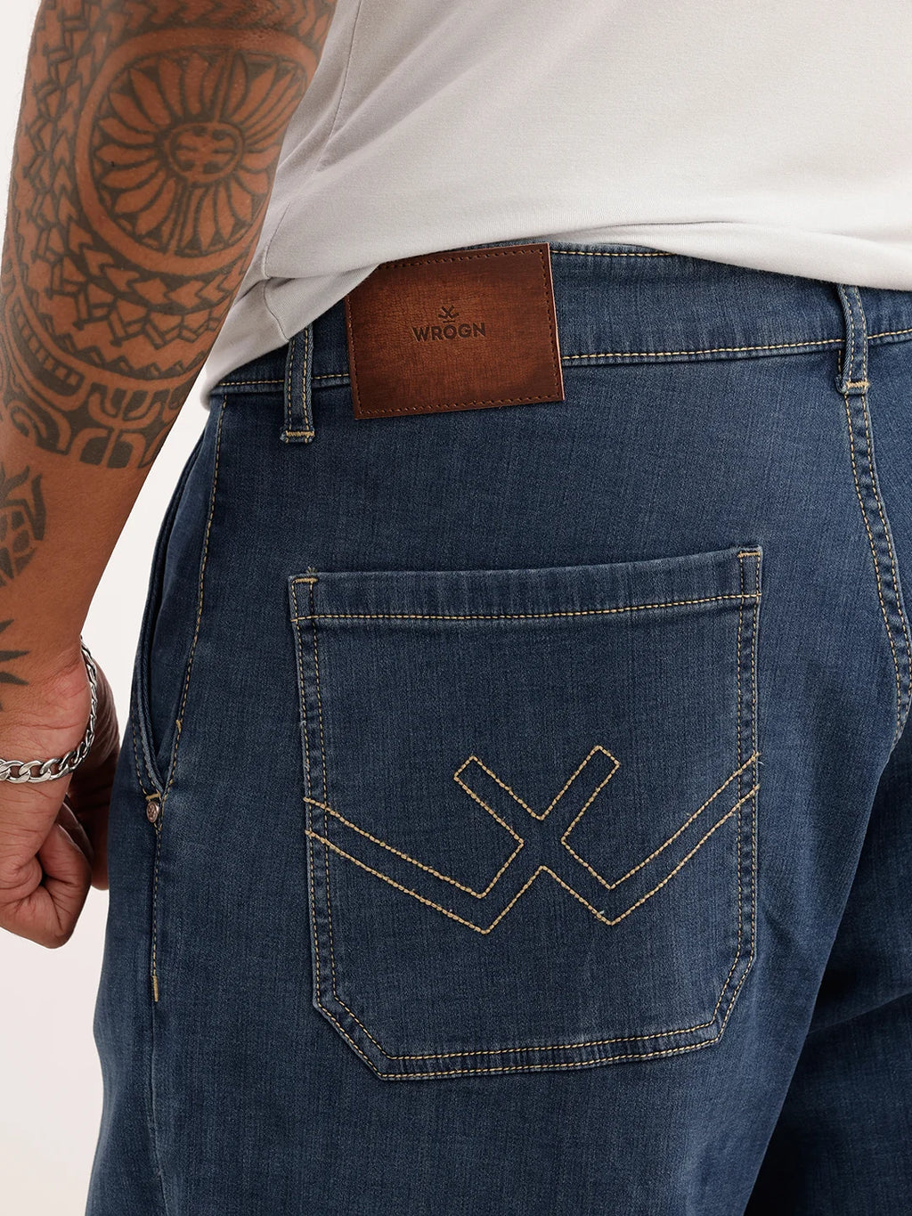 Solid Loose Fit Denim Jeans | Blue