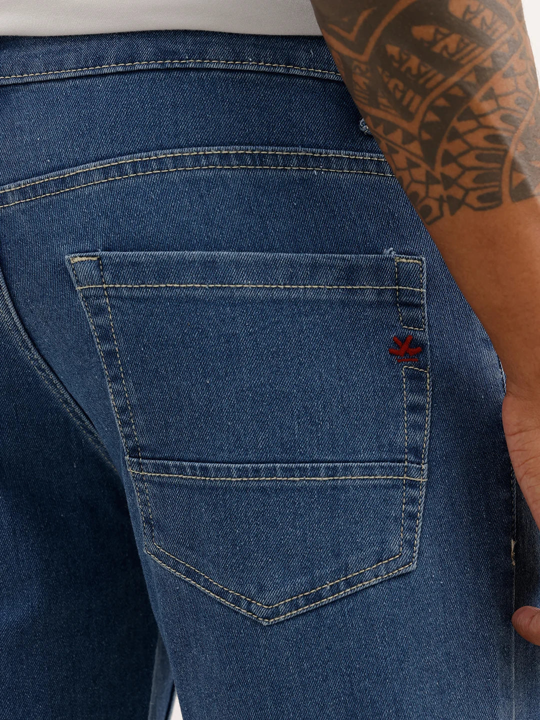 Slim Fit Solid Denim Jeans | Blue
