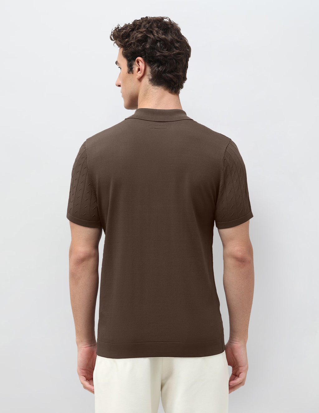 Self Design Vertical Striped Slim Fit Polo Shirt USP0