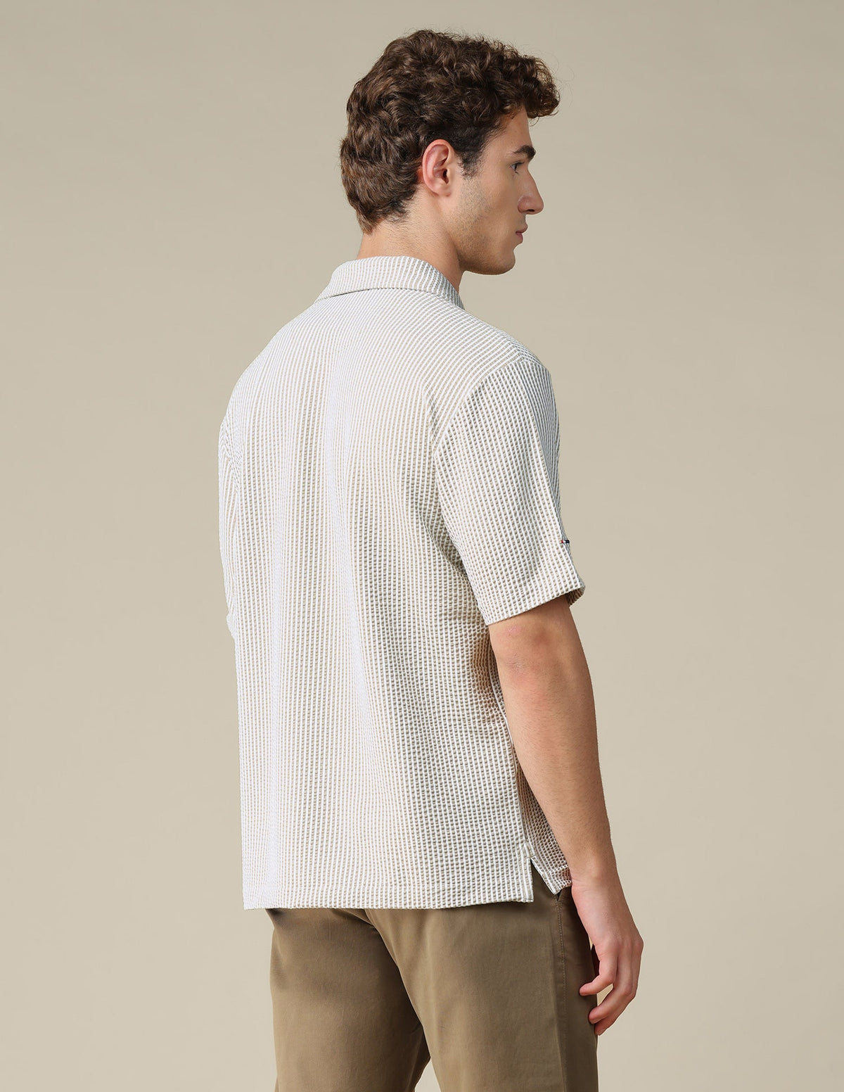 Vertical Striped Relaxed Fit Polo Shirt USP0