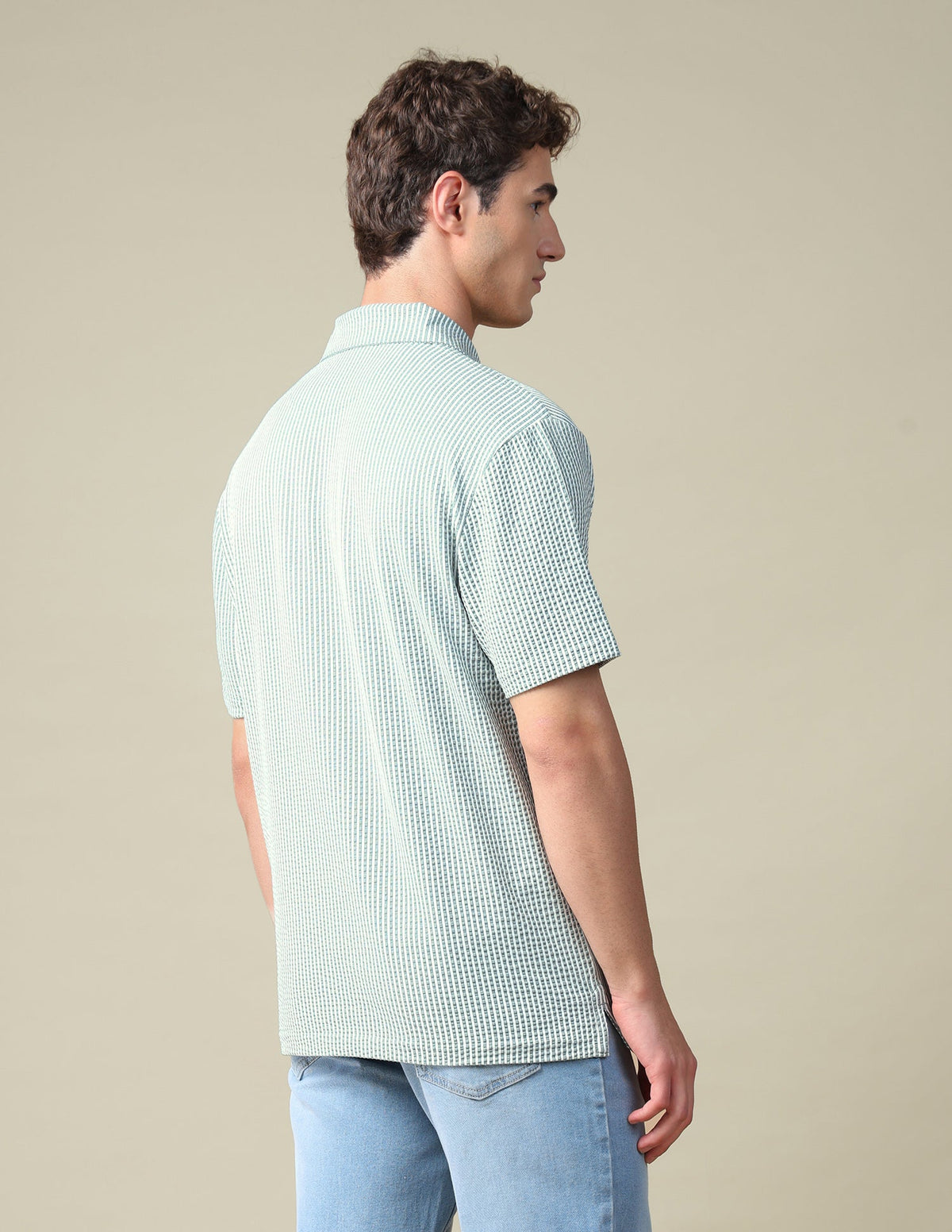 Vertical Striped Relaxed Fit Polo Shirt USP0