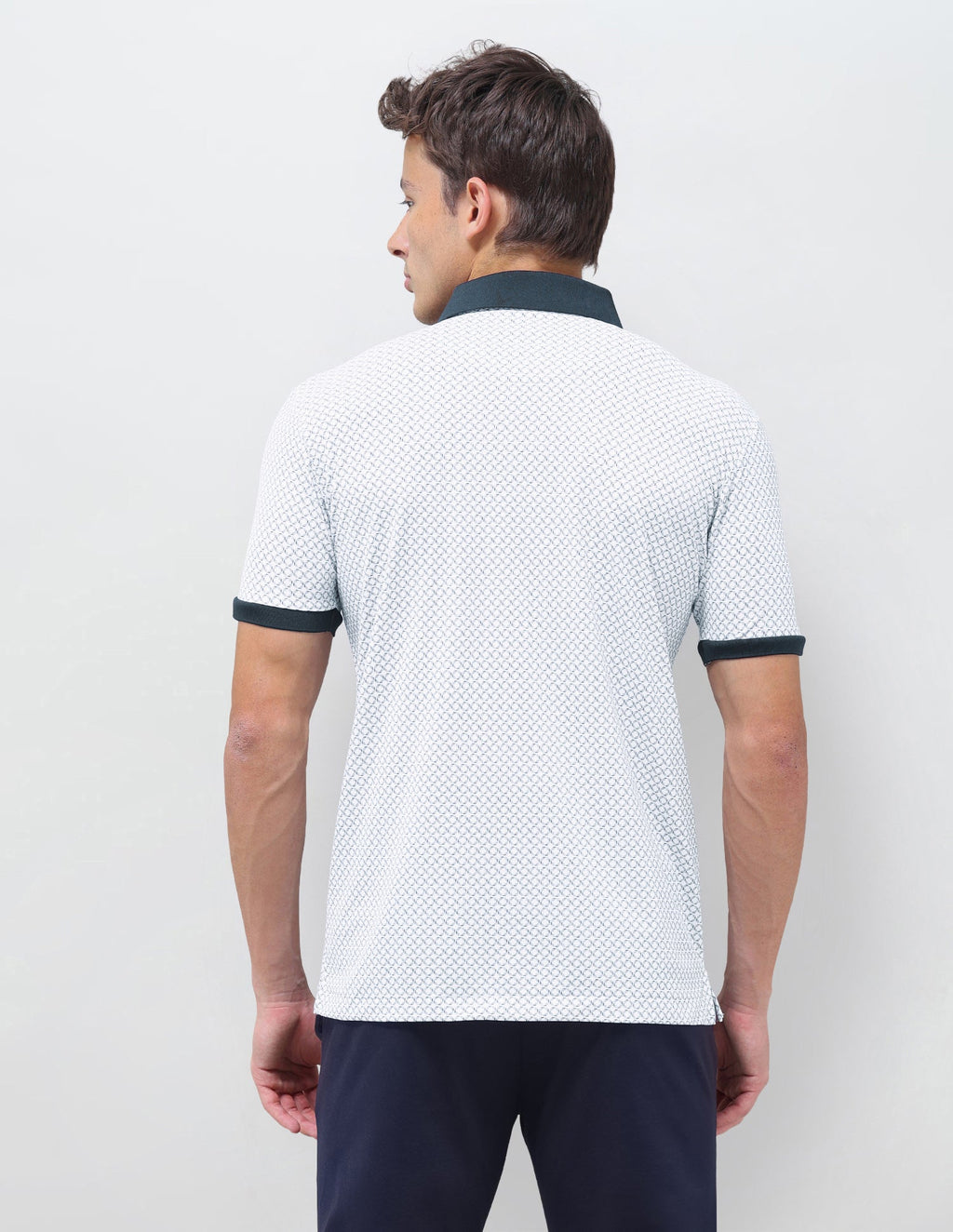 Geometric Printed Slim Fit Polo Shirt USP0