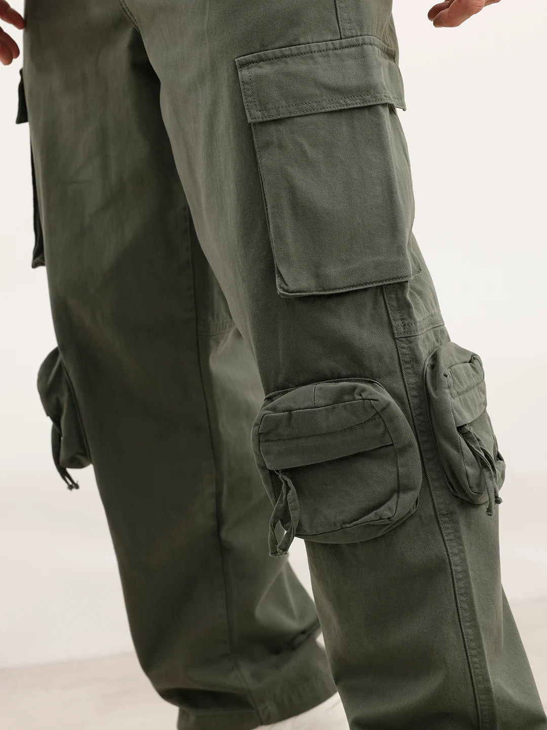 Loose Fit Cargo Trousers | Olive