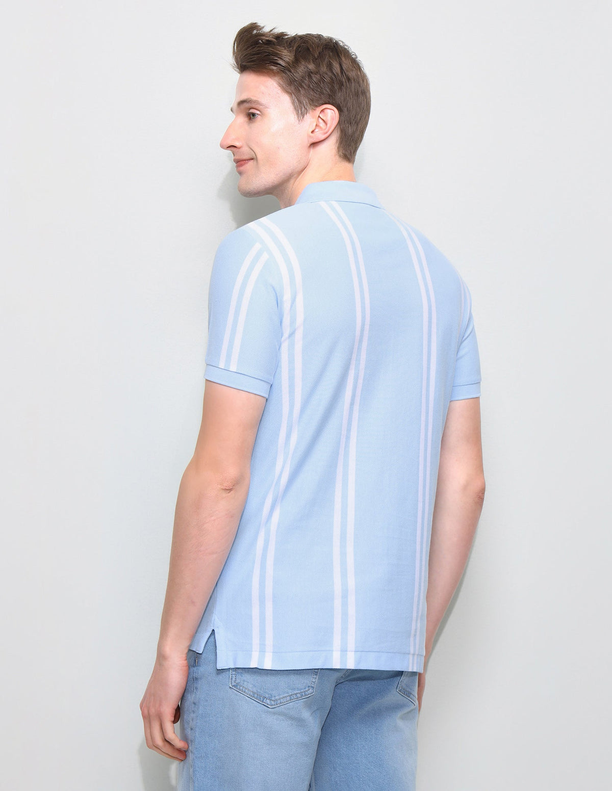 Vertical Striped Slim Fit Polo Shirt USP0