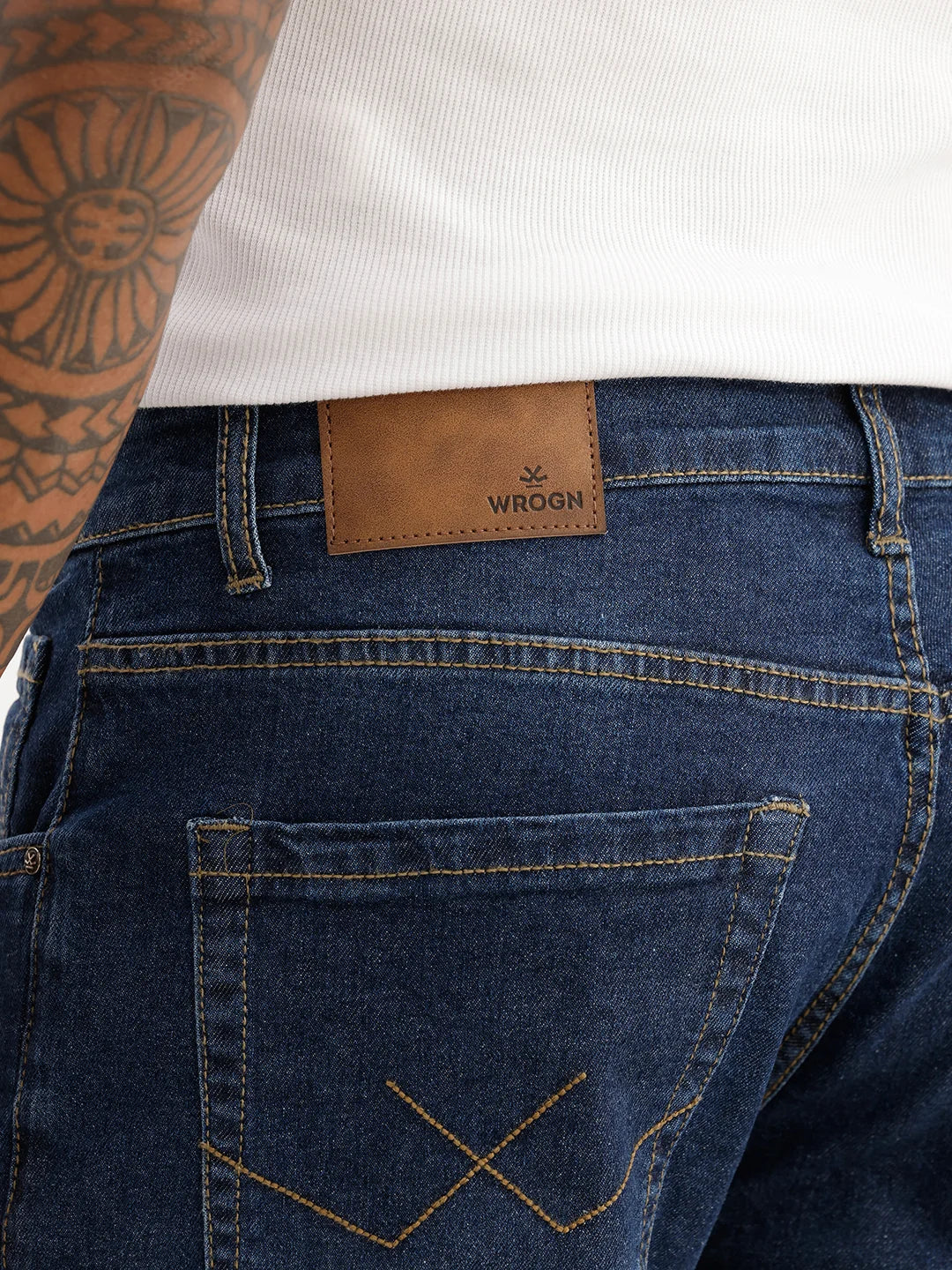Washed Slim Fit Denim Jeans | Dark Blue
