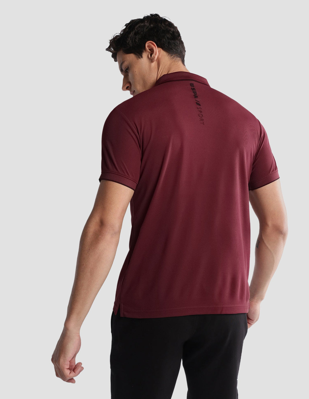 Solid Regular Fit Active Polo Shirt USP0