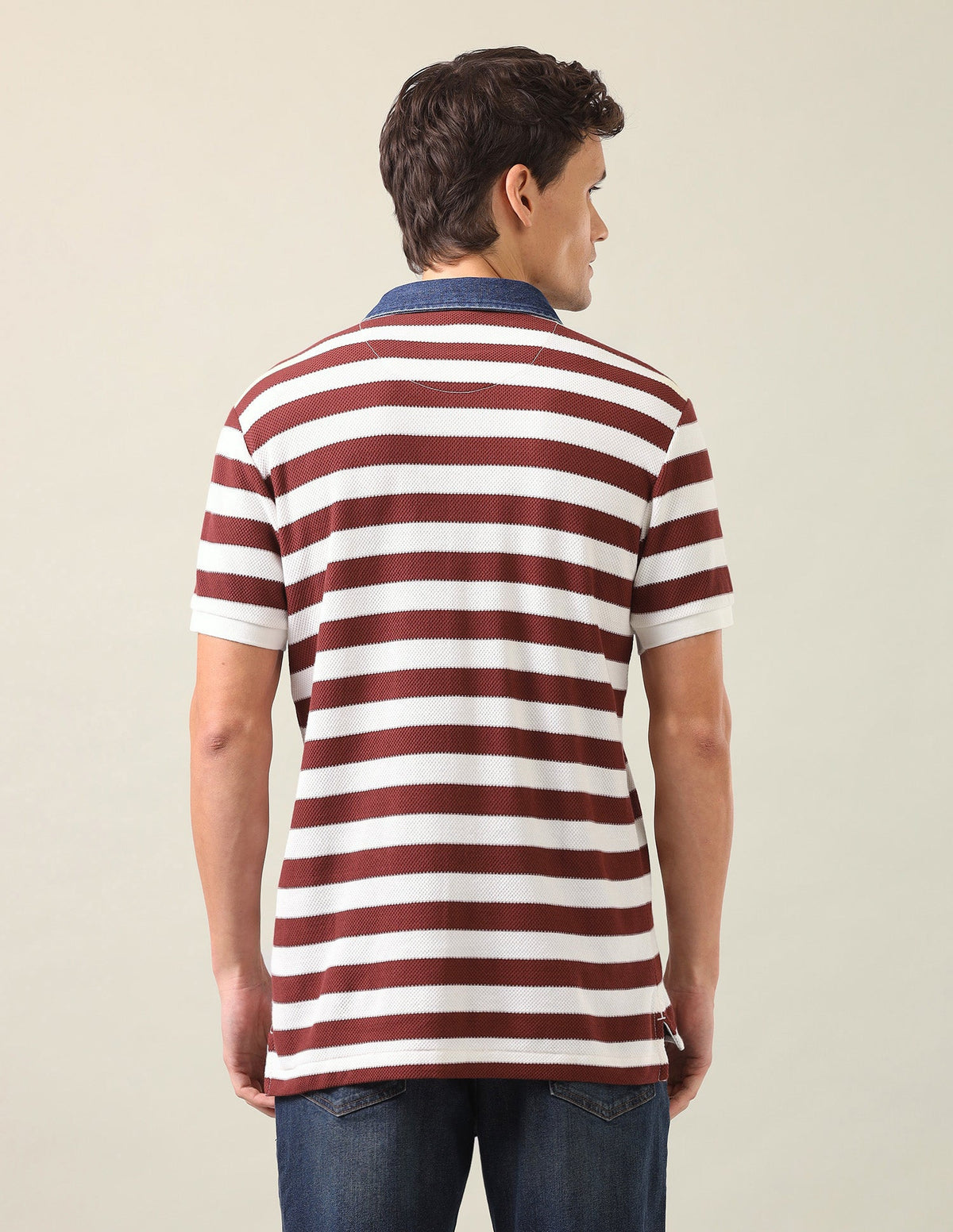 Horizontal Striped Slim Fit Polo Shirt USP0