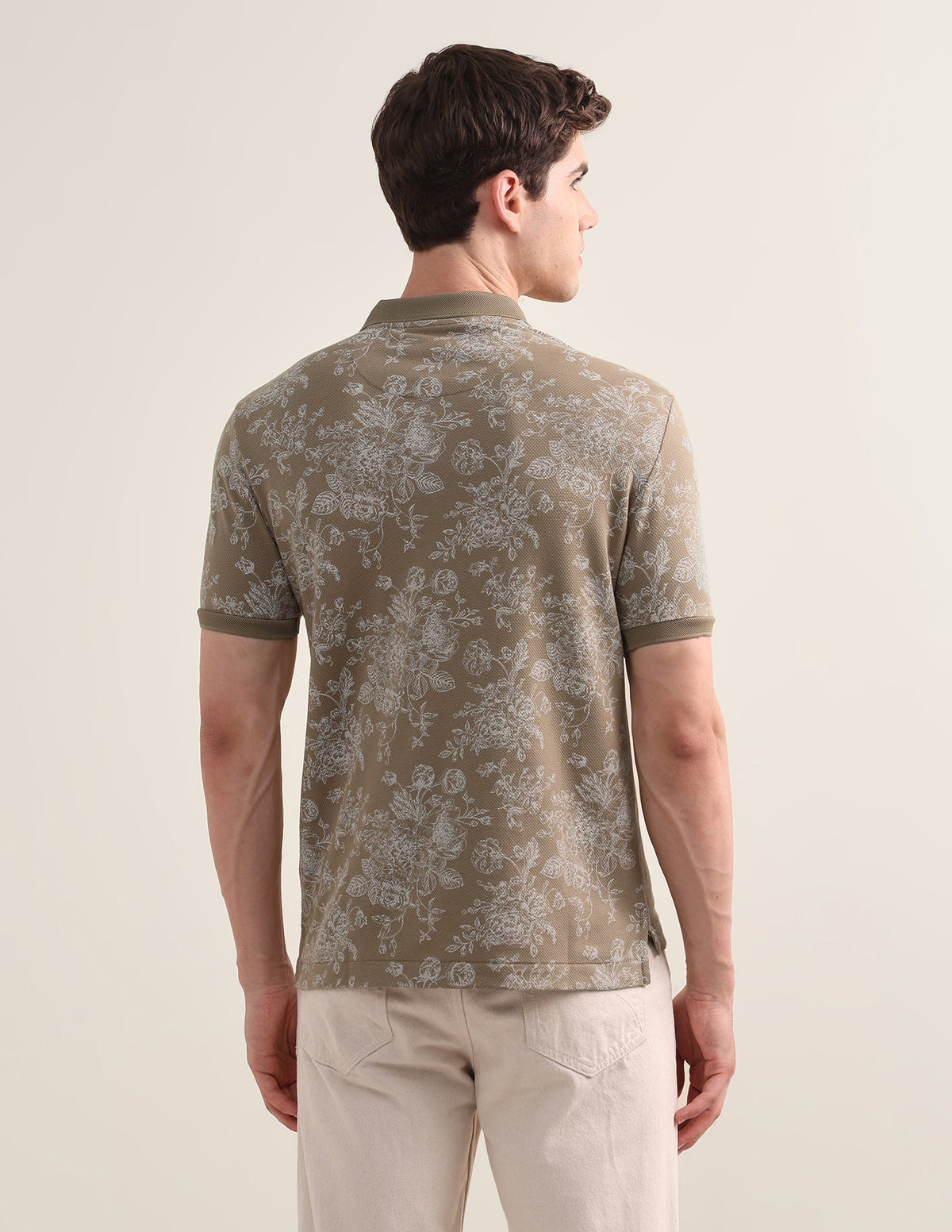 Floral Printed Slim Fit Polo Shirt USP0