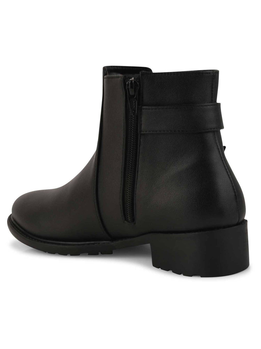 Black Solid Ankle Length Boots | BT61 - view 3