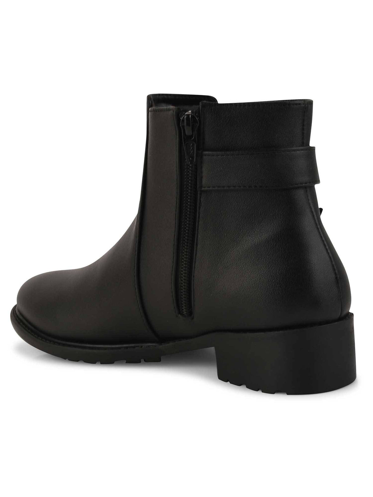 Black Solid Ankle Length Boots | BT61 - view 3