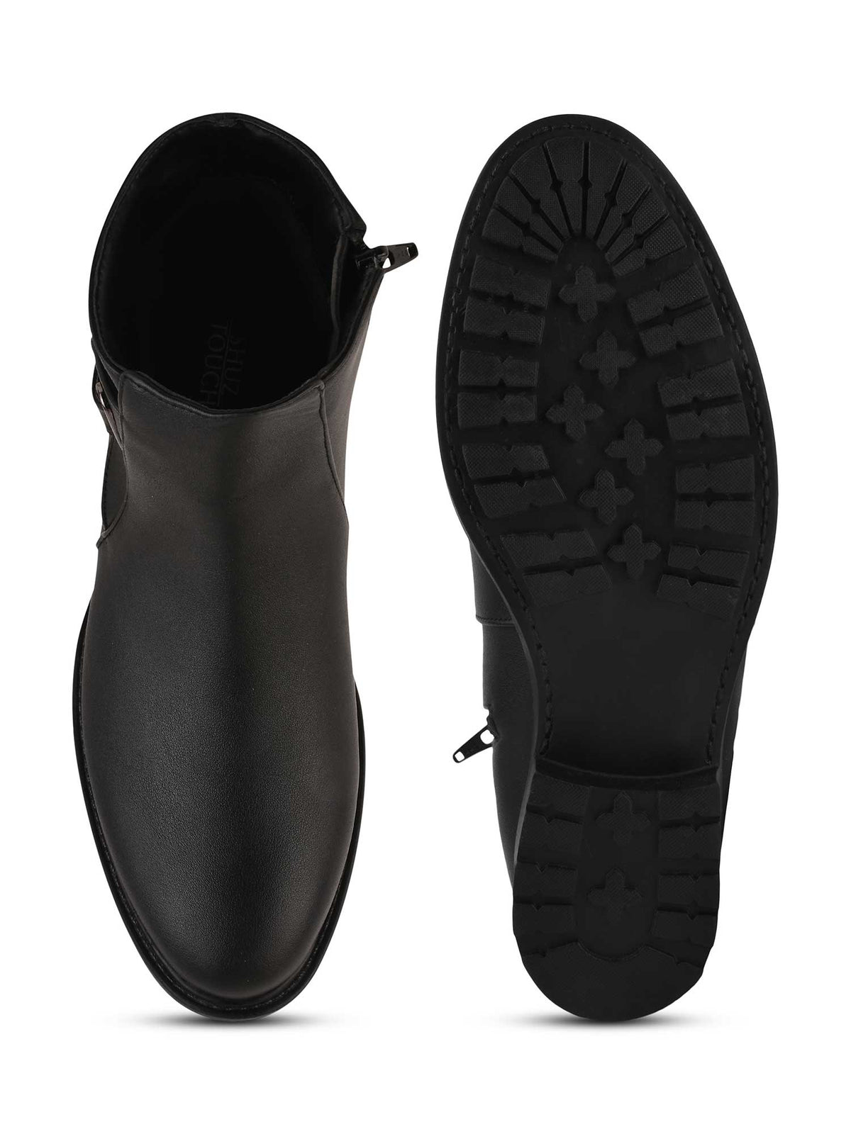 Black Solid Ankle Length Boots | BT61 - view 4