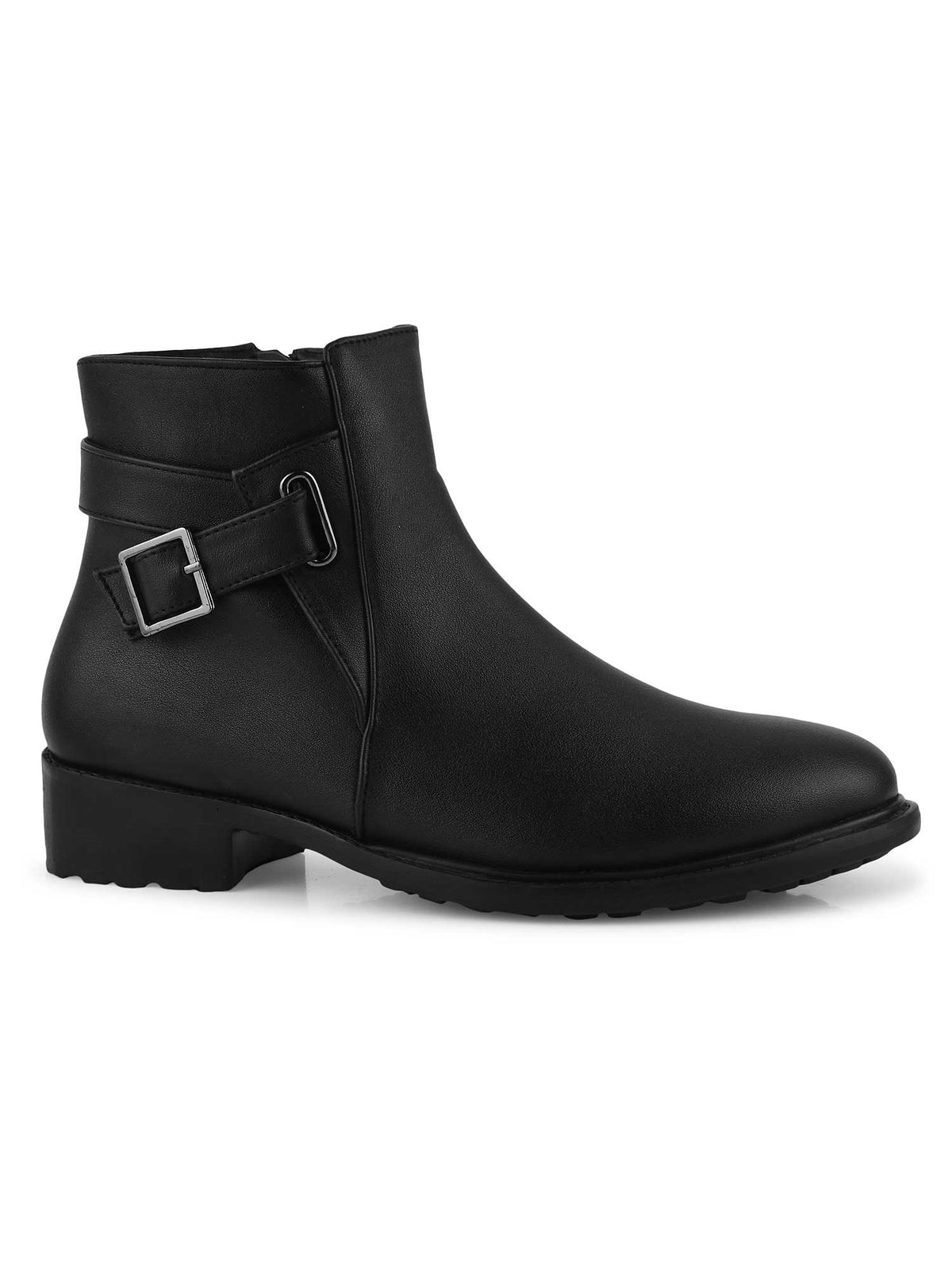 Black Solid Ankle Length Boots | BT61 - view 5