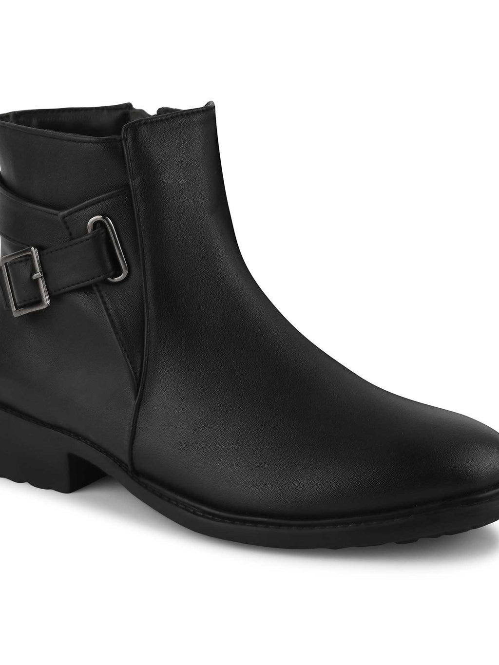 Black Solid Ankle Length Boots | BT61 - view 6