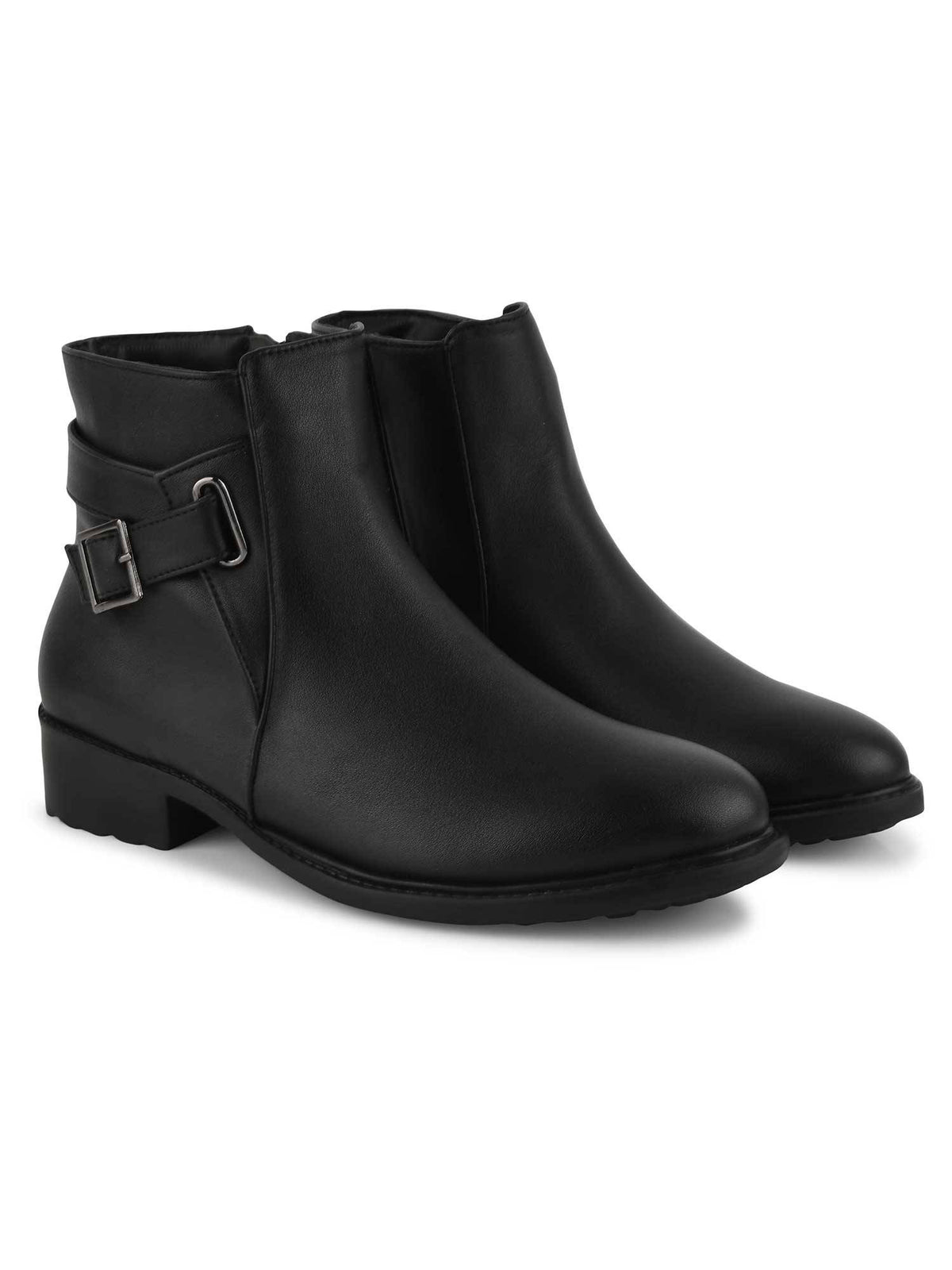 Black Solid Ankle Length Boots | BT61 - view 7