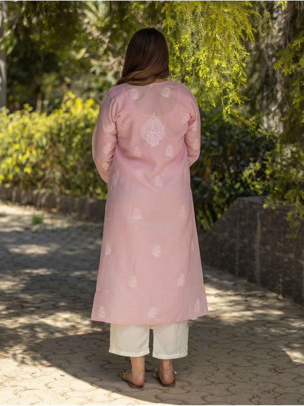 Sahiba Chikankari Pastel Green Cotton Bakhiya Work Kurta with Slip | U3S - view 16