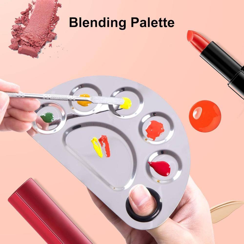Stainless Steel Makeup Mixing Plate & Spatula Tool | C83 - view 2