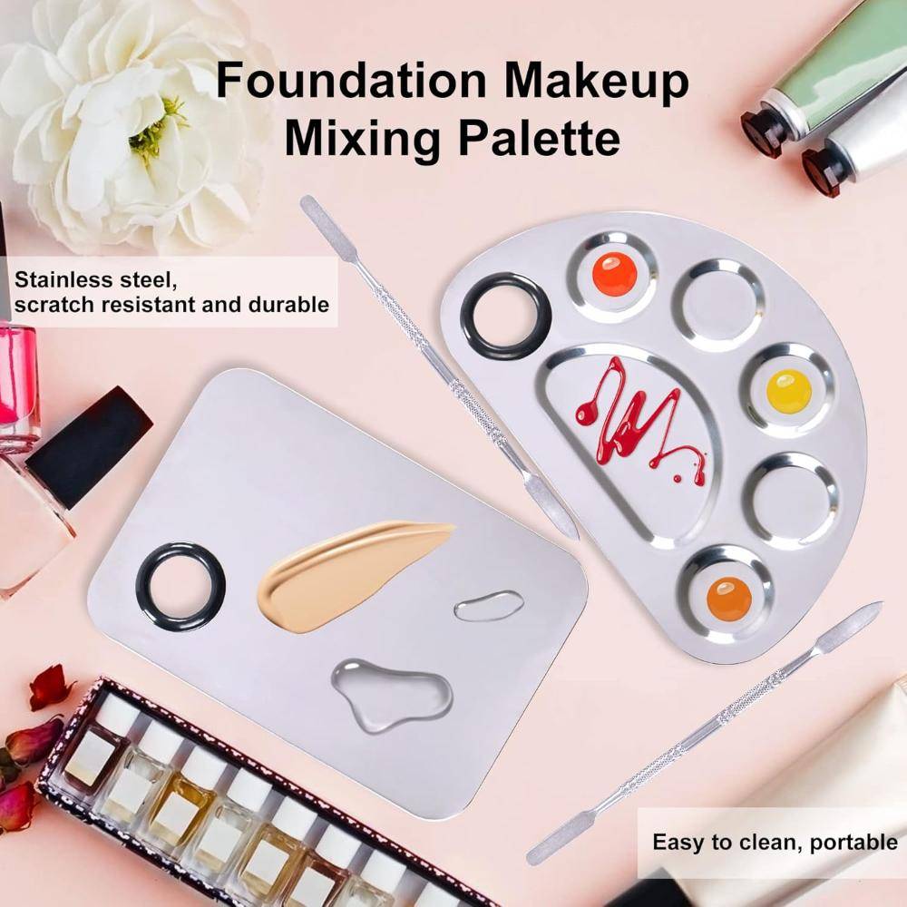 Stainless Steel Makeup Mixing Plate & Spatula Tool | C83 - view 3