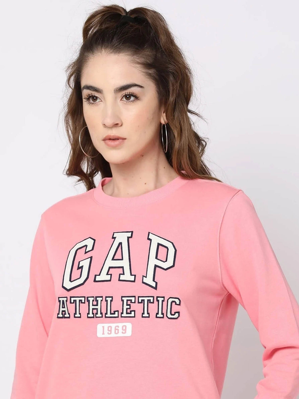 Womens Round Neck Logo Red Sweatshirt | HD56 - view 13