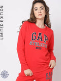 Womens Round Neck Logo Red Sweatshirt | HD56 - view 1