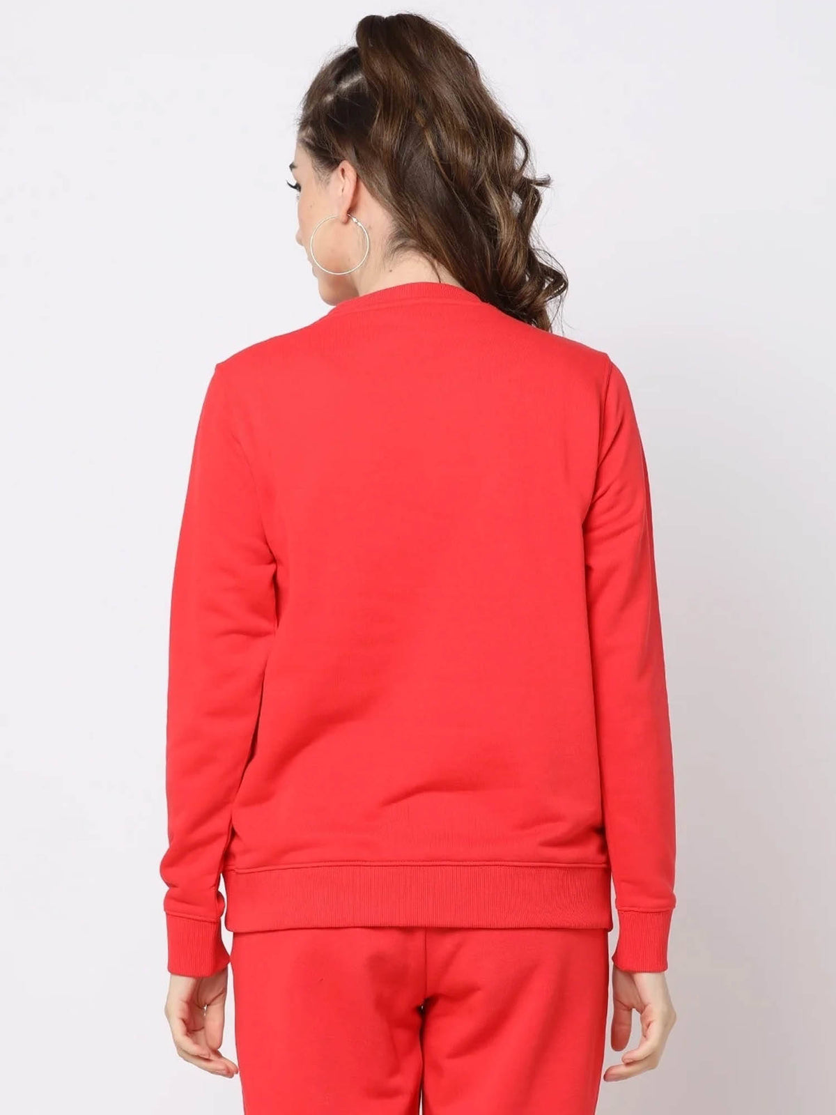 Womens Round Neck Logo Red Sweatshirt | HD56 - view 2