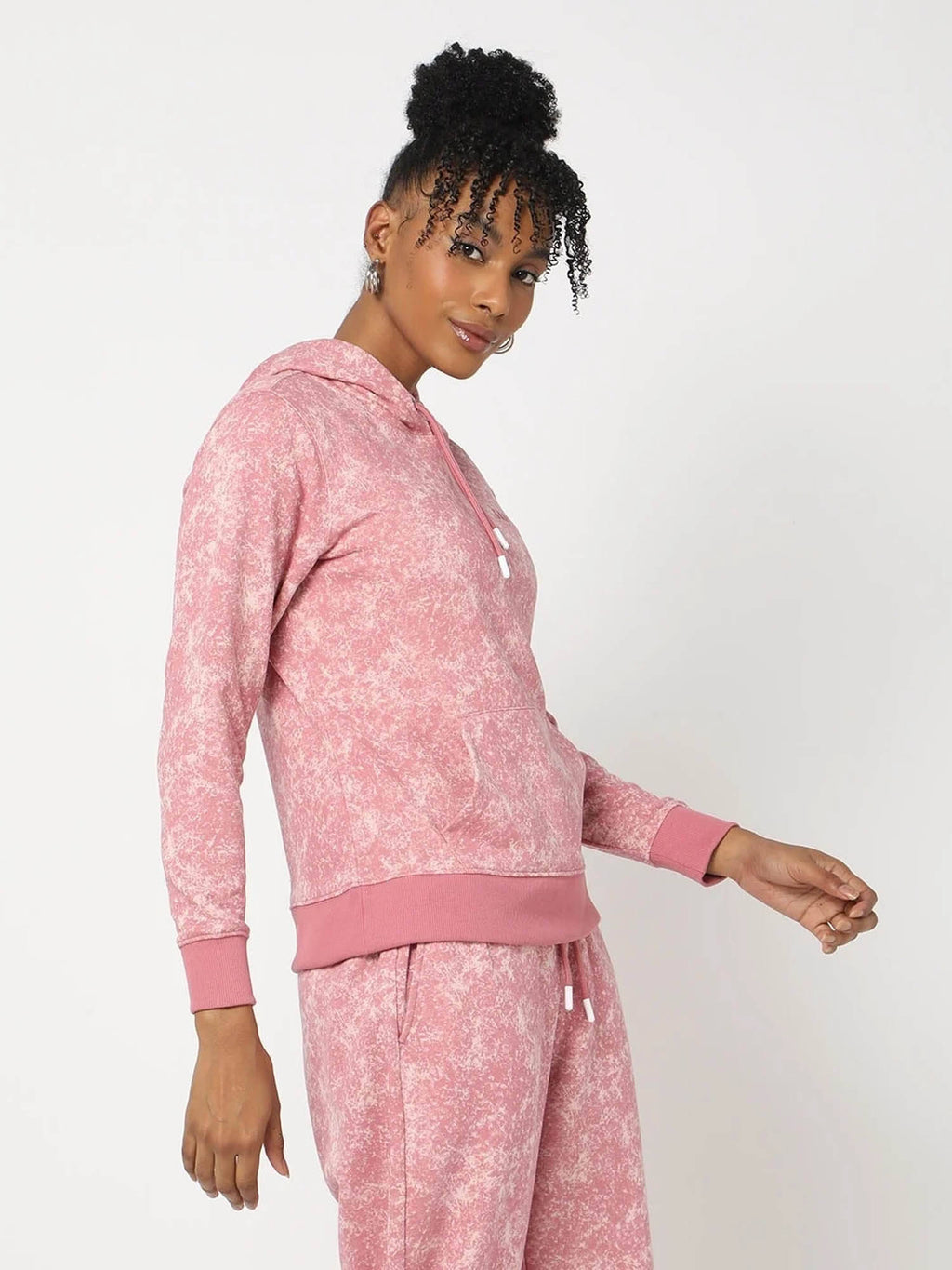 Womens Pink Hooded Sweatshirt | HD56 - view 3