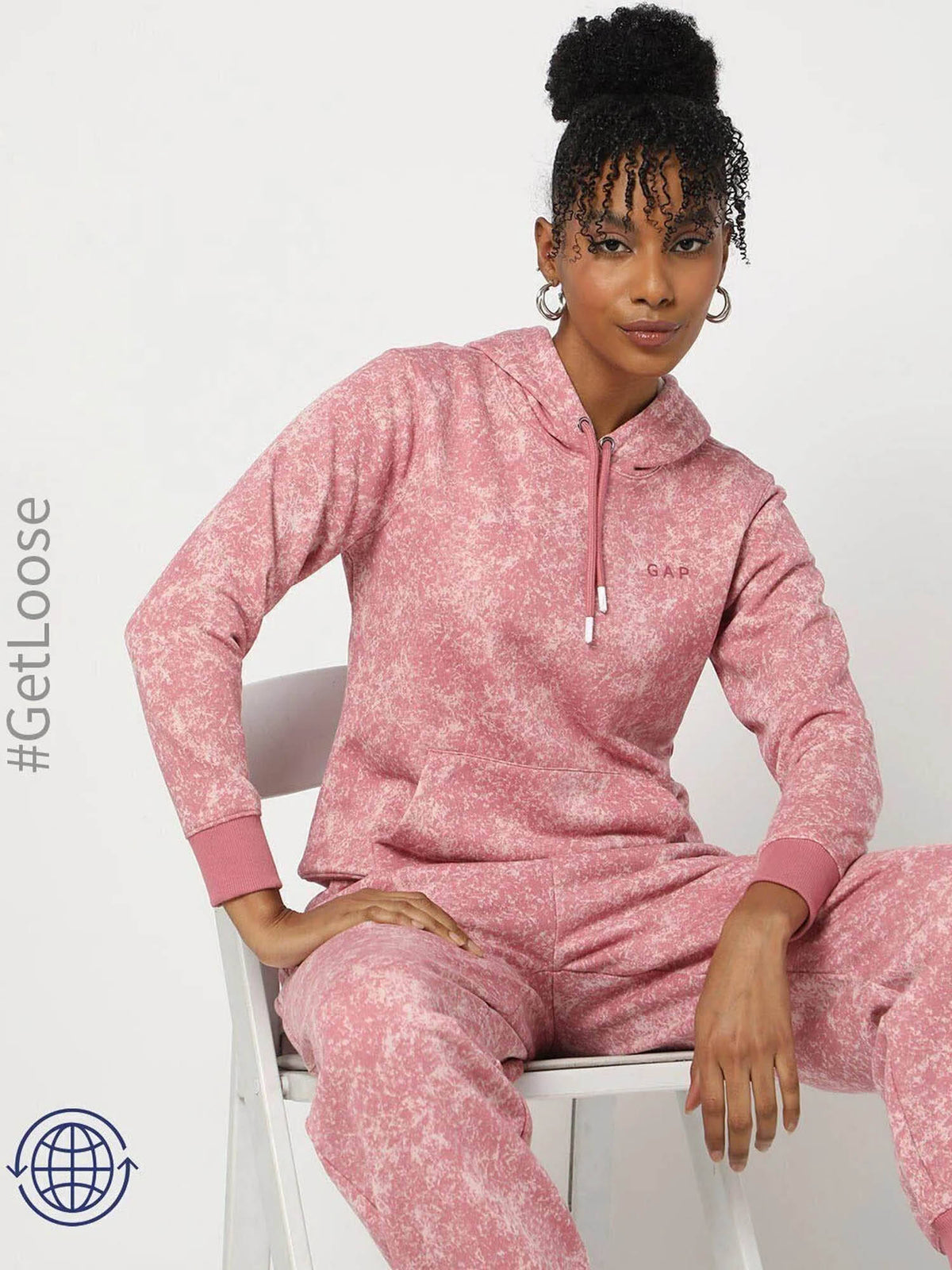Womens Pink Hooded Sweatshirt | HD56 - view 5